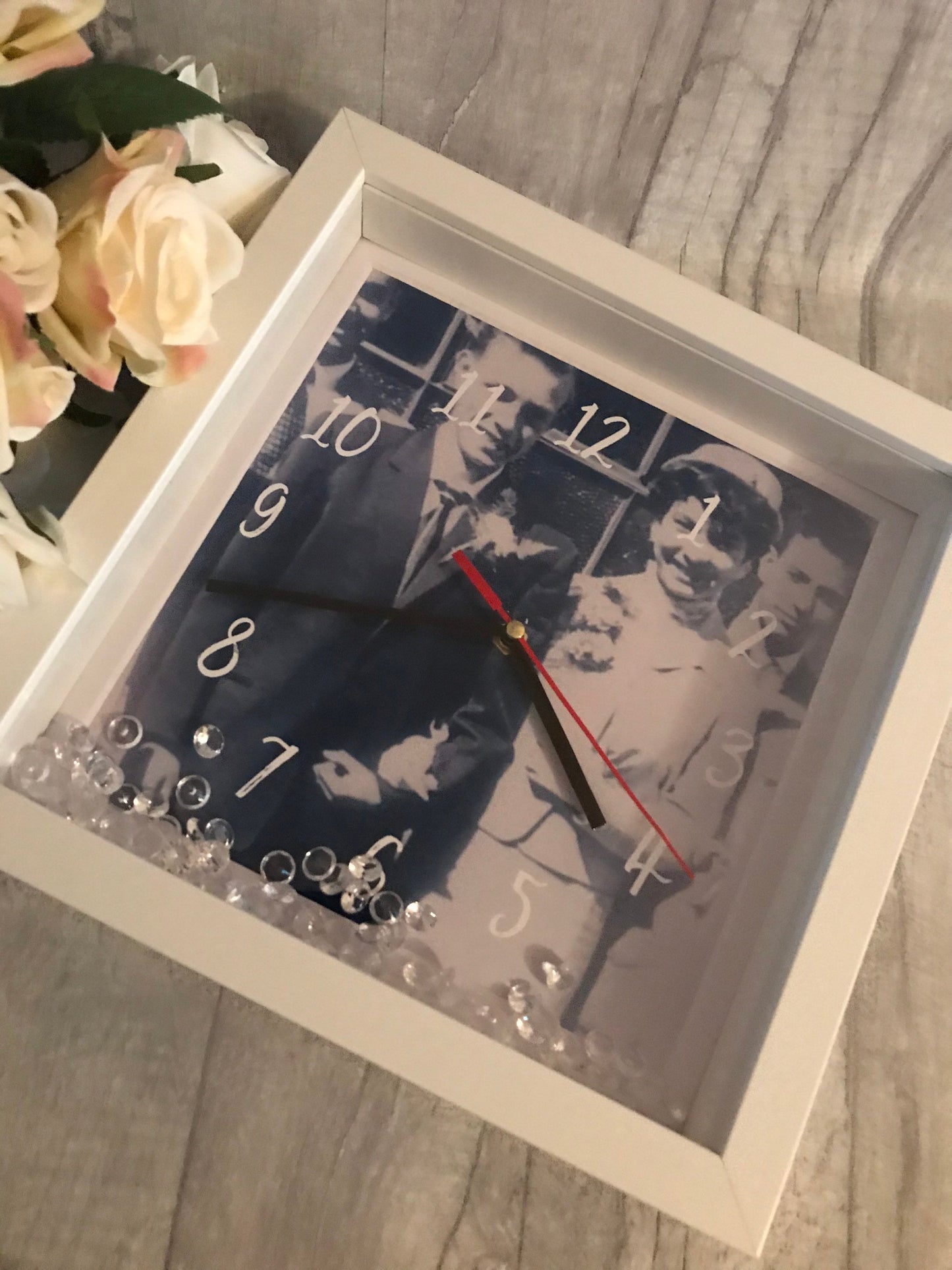 Personalised clock frame, box clock frame