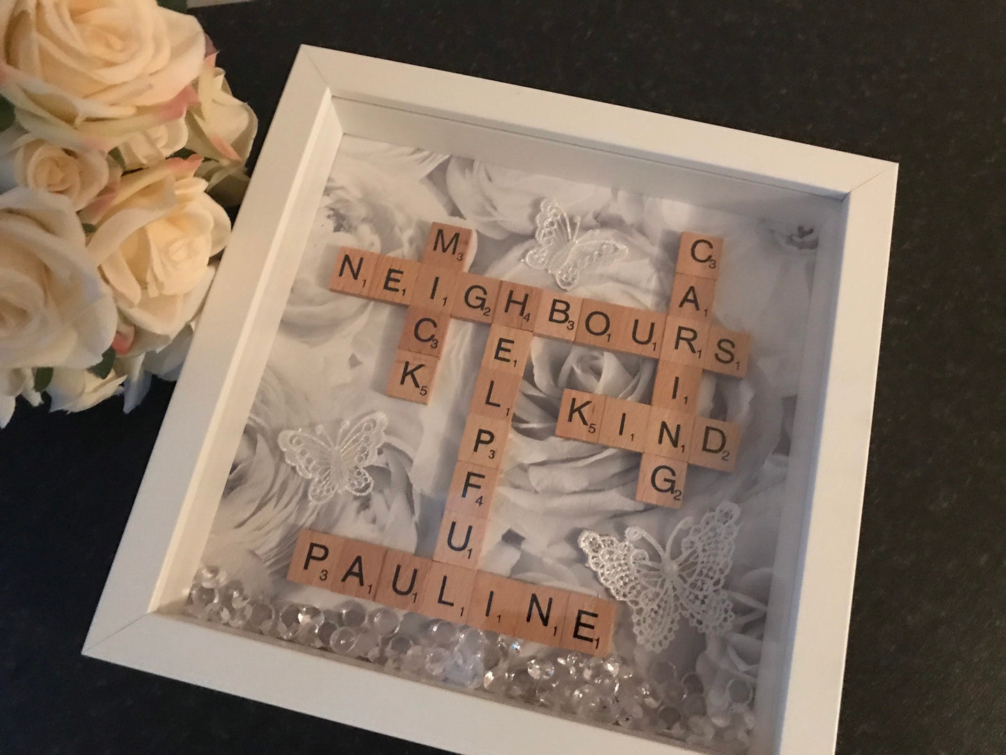 Scrabble Frame, Scrabble wall Art Scrabble Frame for Family, scrabble box frame, Wall decor, Personalised wall art