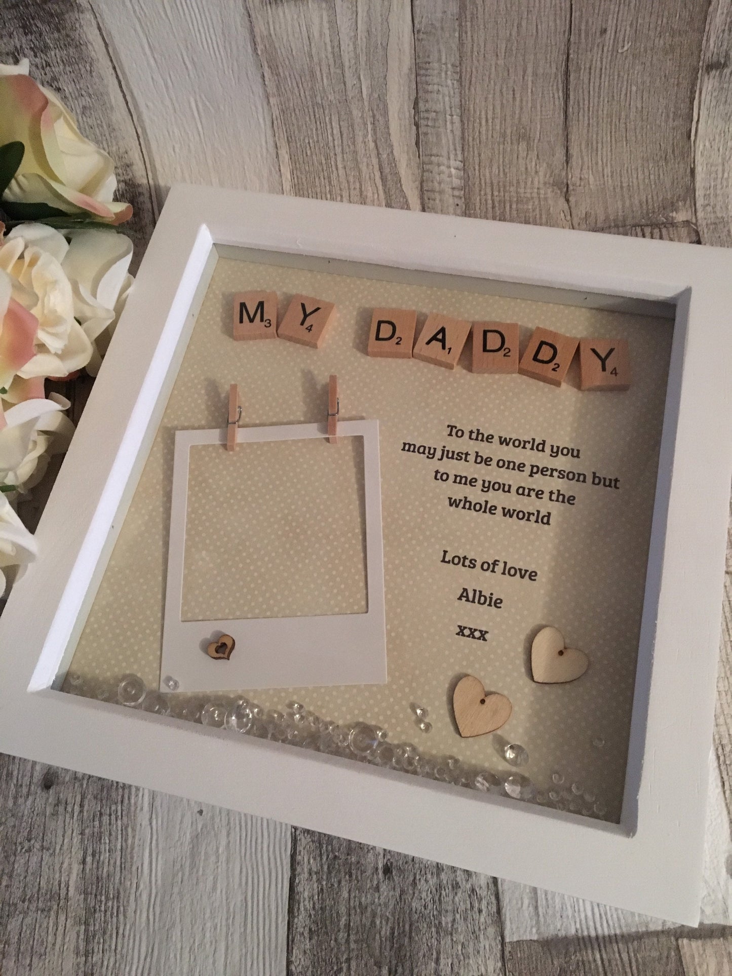 Personalised gift for dad, Daddy Scrabble box Frame, Father’s Day Gift