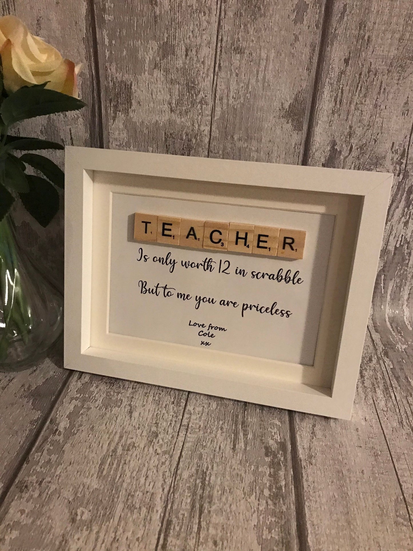 Teacher scrabble frame, Teacher Frame, personalised teacher gift
