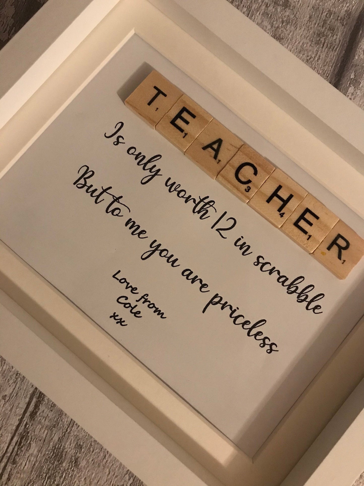 Teacher scrabble frame, Teacher Frame, personalised teacher gift