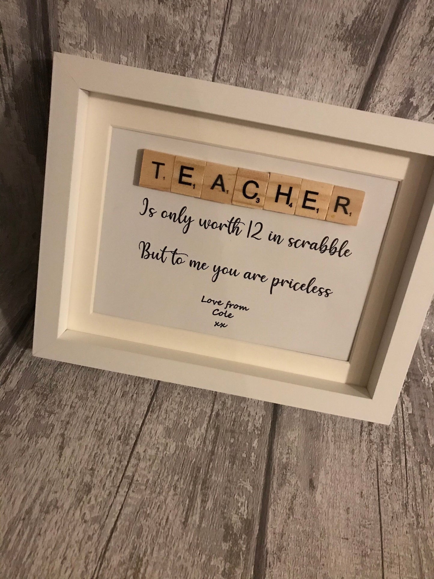 Teacher scrabble frame, Teacher Frame, personalised teacher gift