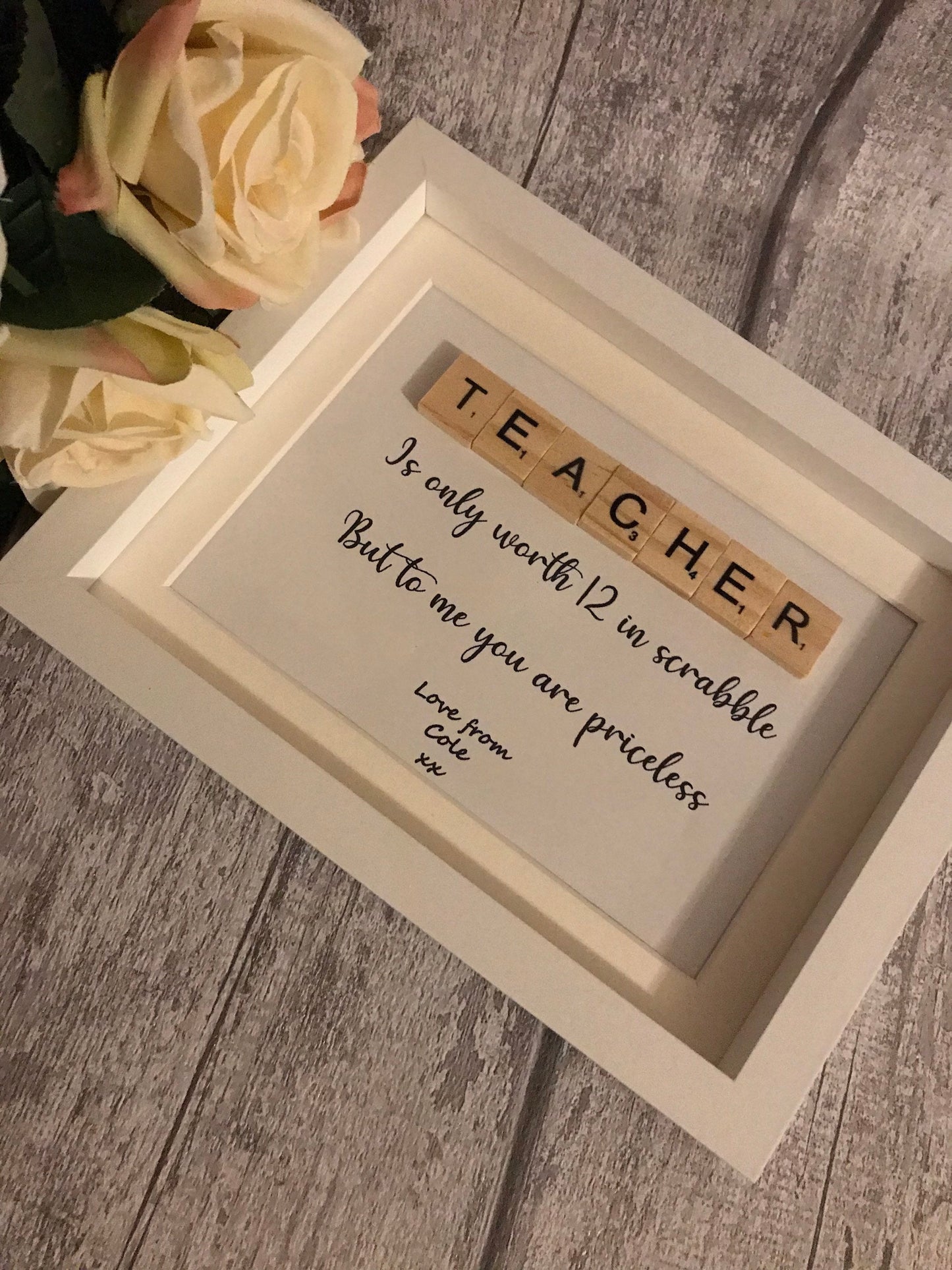 Teacher scrabble frame, Teacher Frame, personalised teacher gift