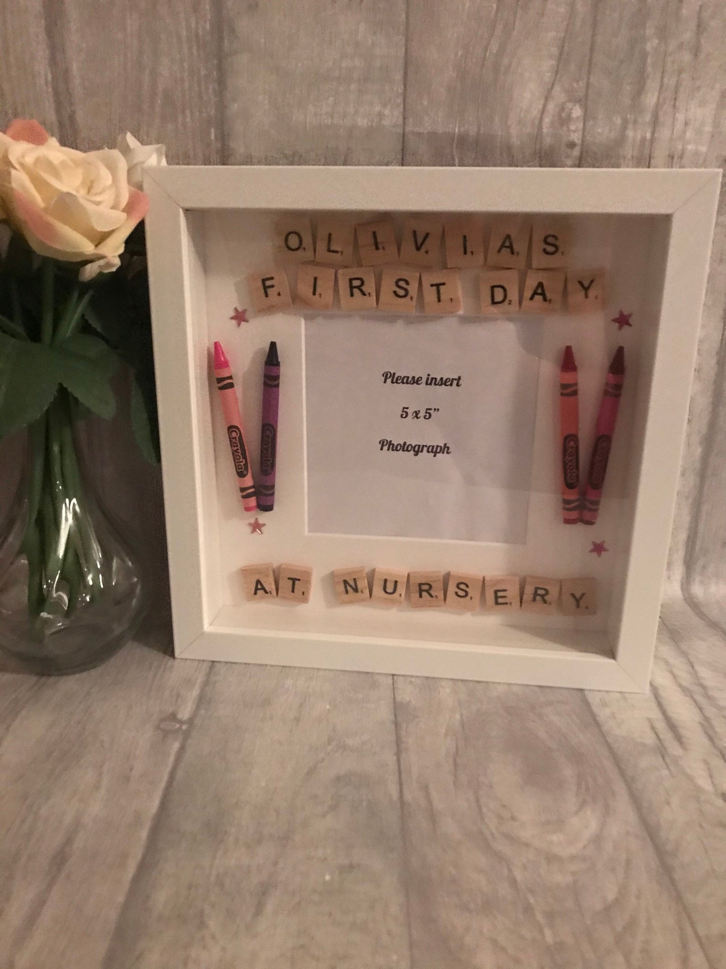 First Day At Nursery Scrabble Box Frame, First Day At School Frame, My First Day Scrabble Frame