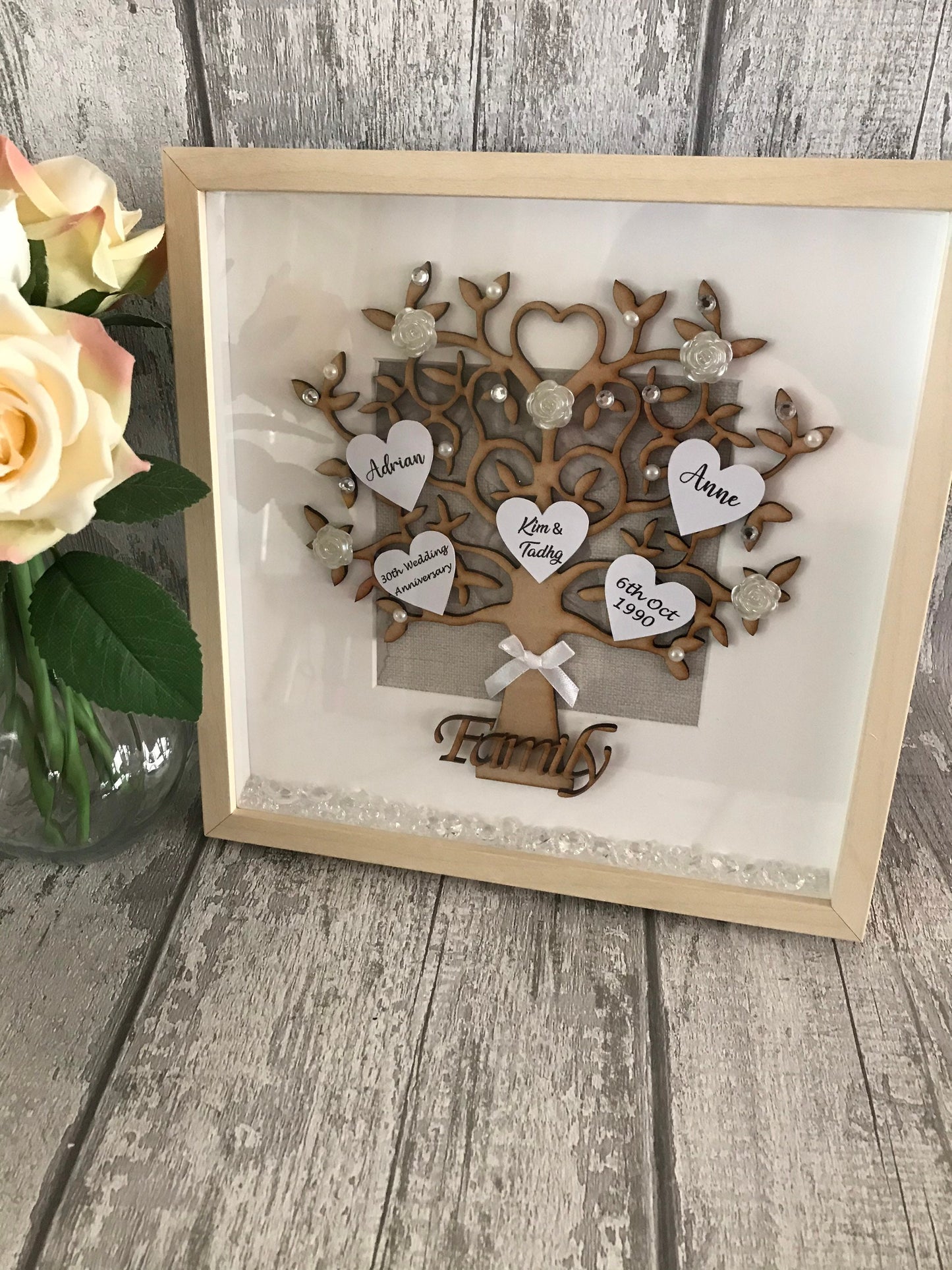 Wedding Anniversary gift, First anniversary frame, 50th wedding anniversary, anniversary tree, Golden anniversary,Ruby anniversary