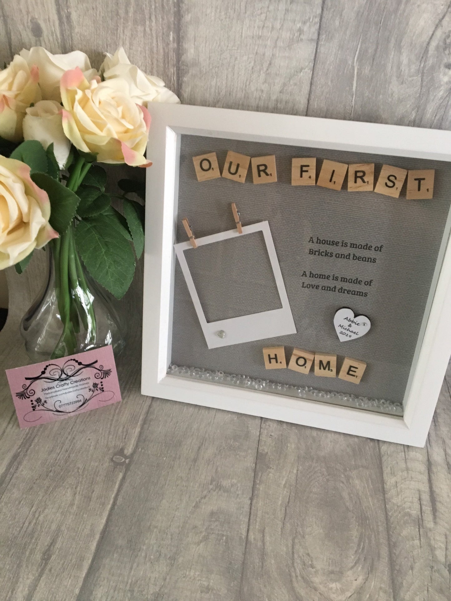 Personalised new home gift, house warming gift, new home scrabble art, new home box frame, first home frame, First home gift,