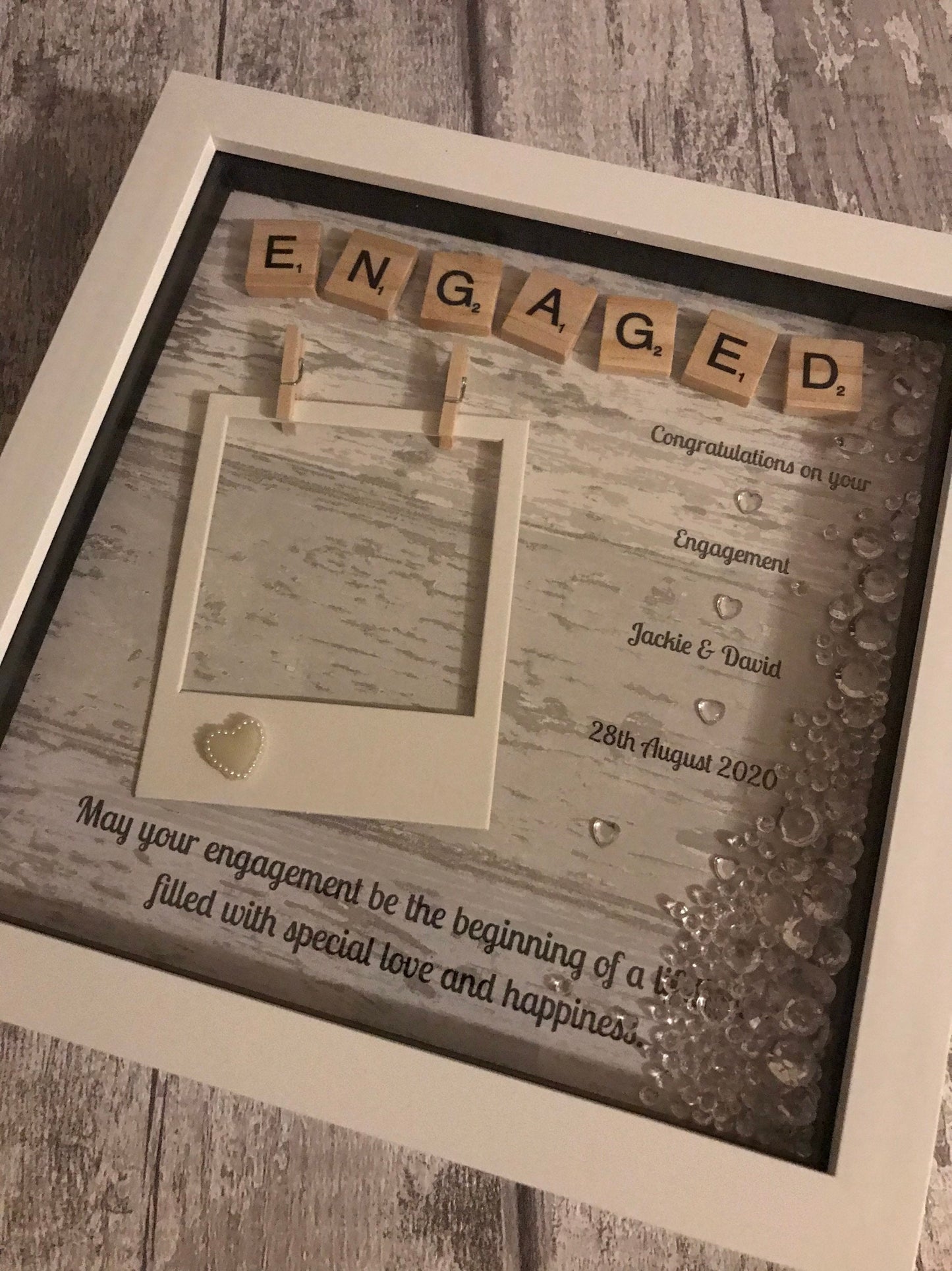 Personalised engagement Gift| Present for Engagement|Scrabble Art|Scrabble Frame, Box frame engagement gift