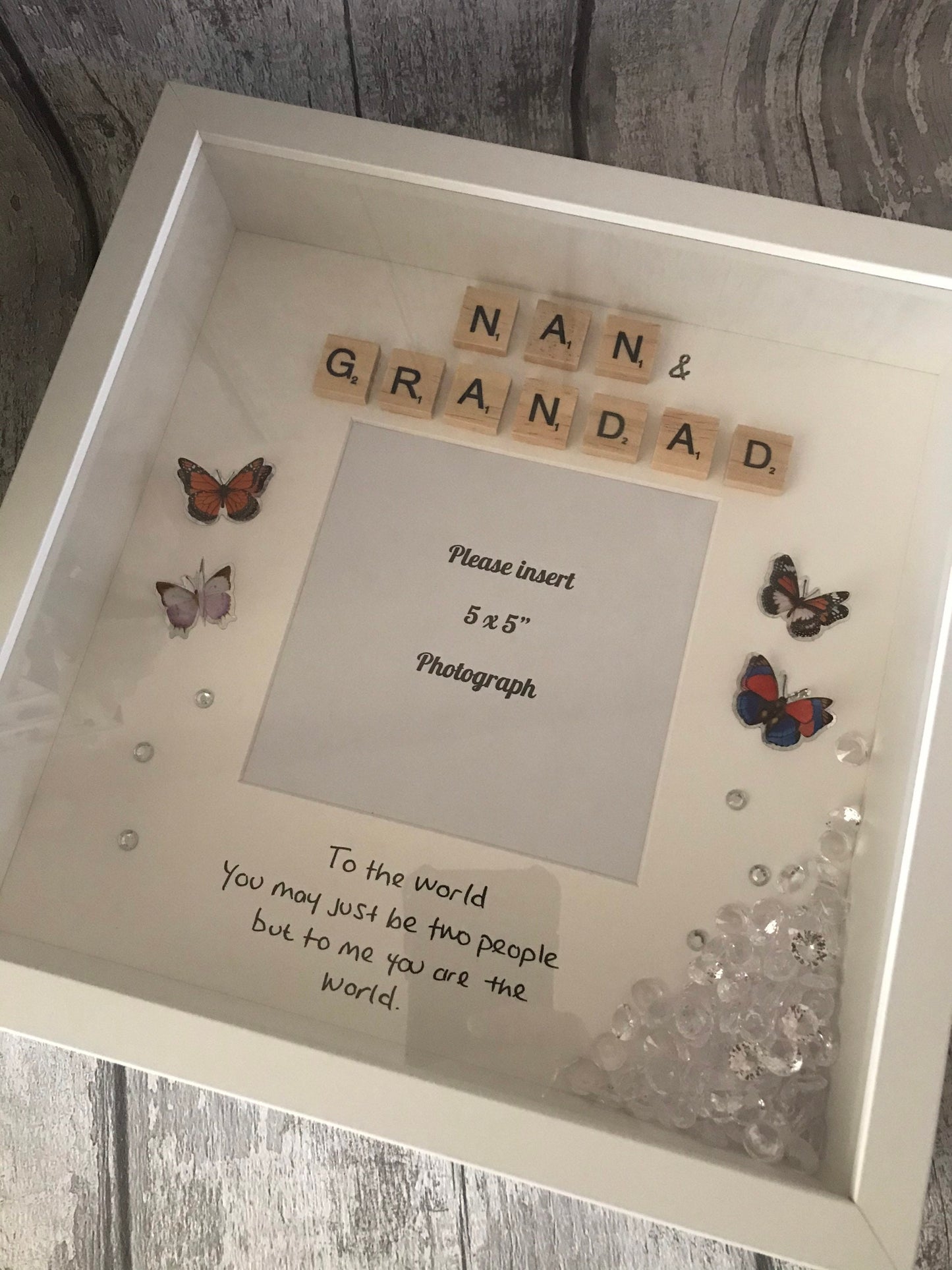 Nan & Grandad Box Frame,Nan and Grandad Frame,Personalised Nan and Grandad Gift