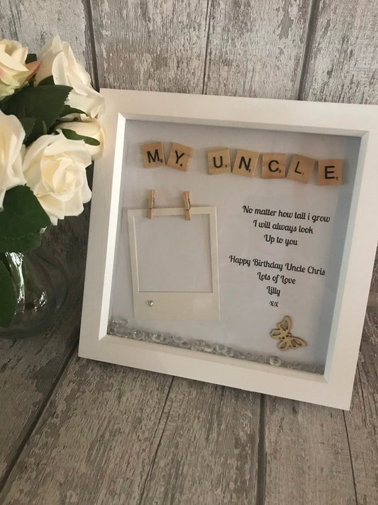 Personalised Uncle Gift, gift for Uncle Birthday, uncle box frame