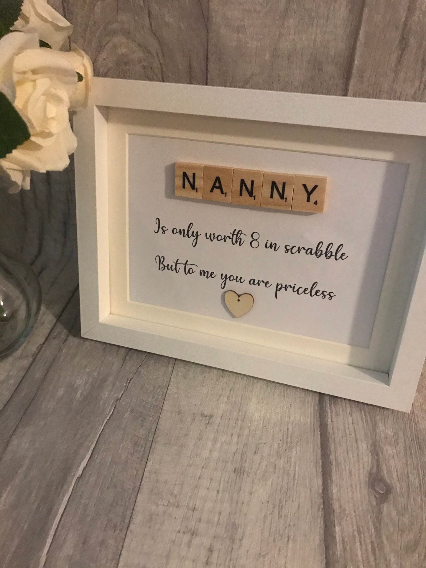 Nanny scrabble frame, Nan Frame, Nanny Frame, personalised nanny gift, Mother’s Day gift.