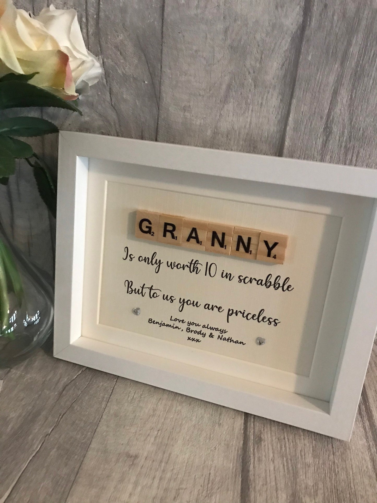 Nanny scrabble frame, Nan Frame, Nanny Frame, personalised nanny gift, Mother’s Day gift.