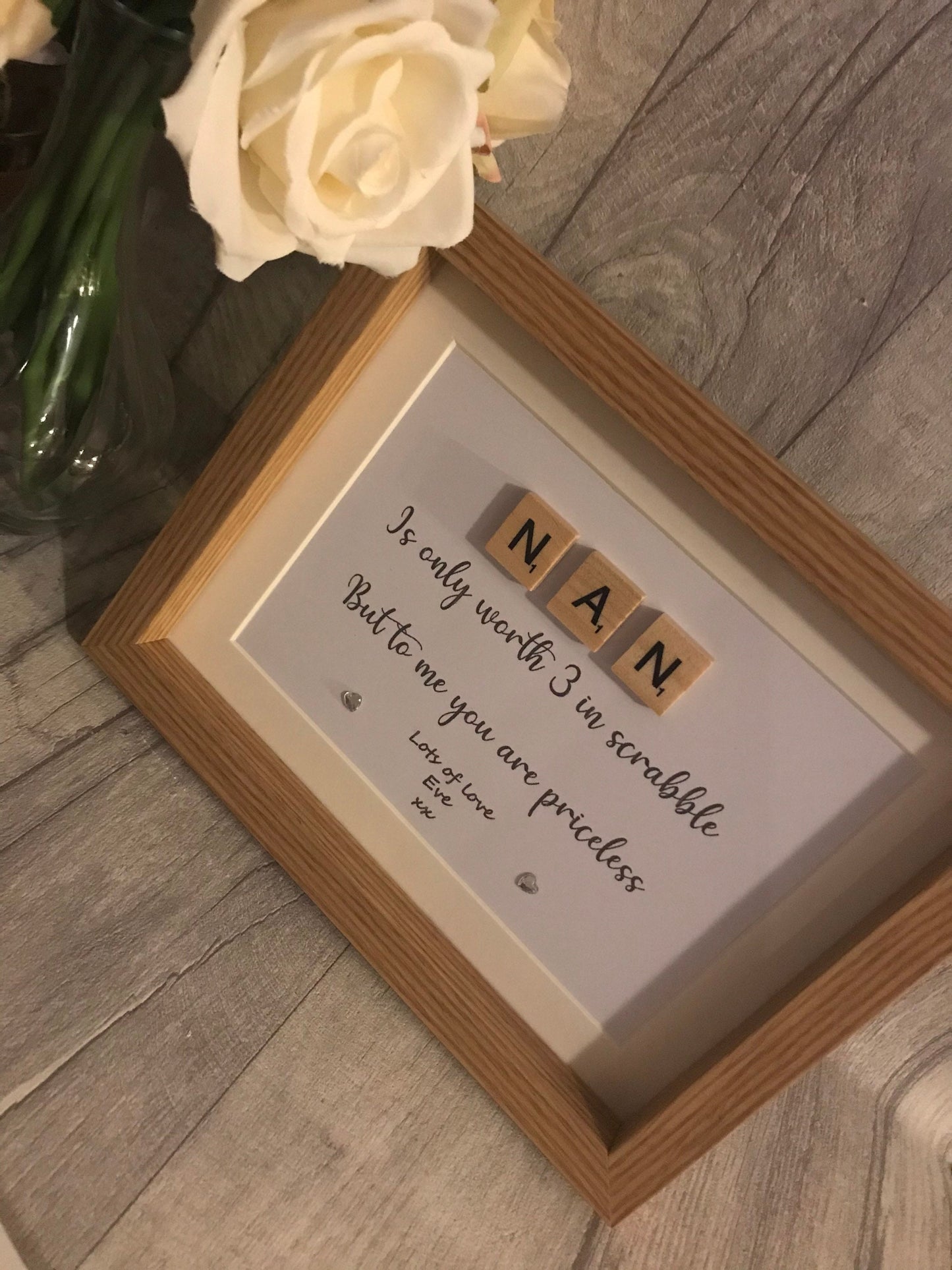 Nanny scrabble frame, Nan Frame, Nanny Frame, personalised nanny gift, Mother’s Day gift.