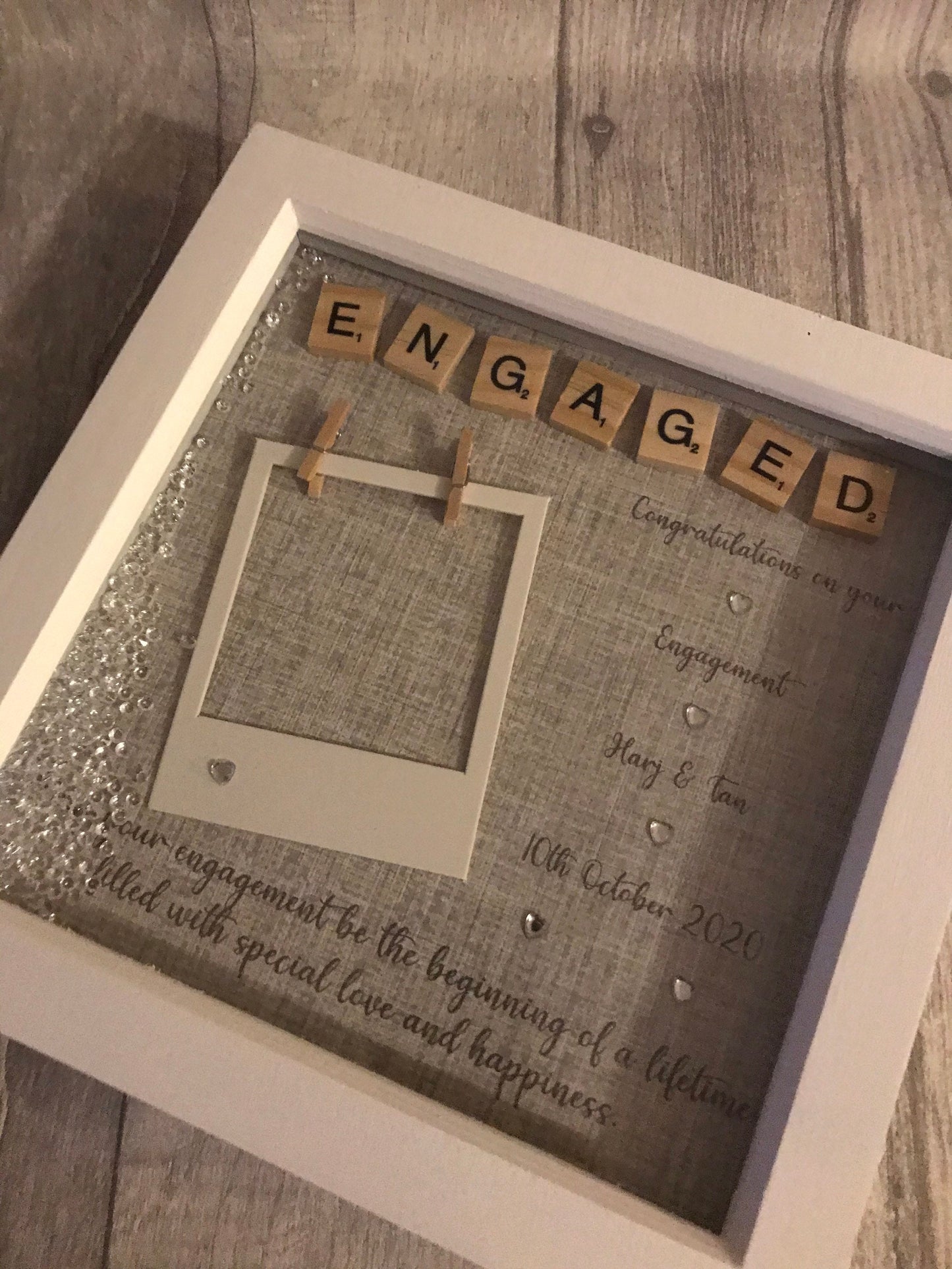 Personalised engagement Gift| Present for Engagement|Scrabble Art|Scrabble Frame, Box frame engagement gift