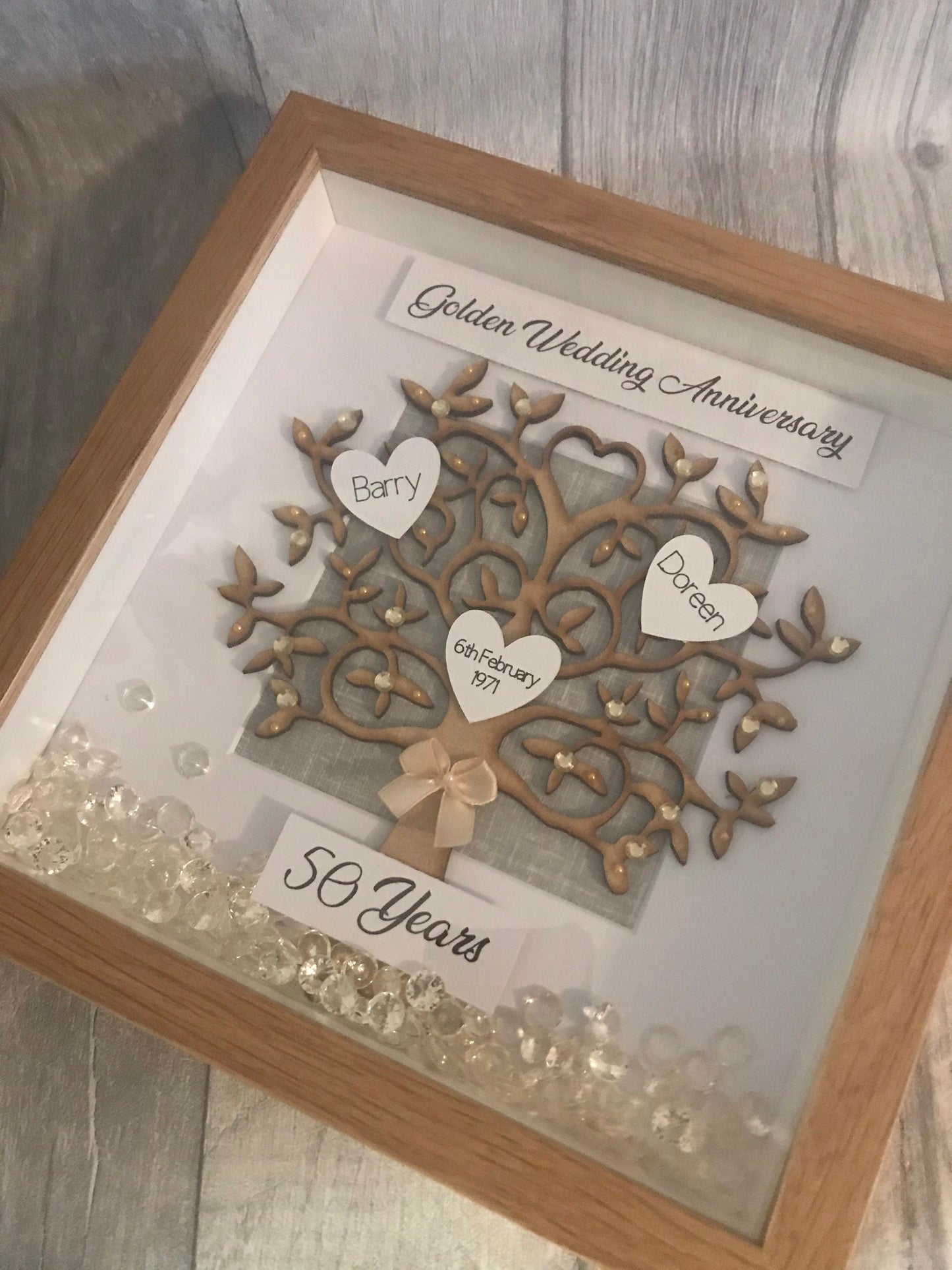 Wedding Anniversary gift, First anniversary frame, 50th wedding anniversary, anniversary tree, Golden anniversary,Ruby anniversary