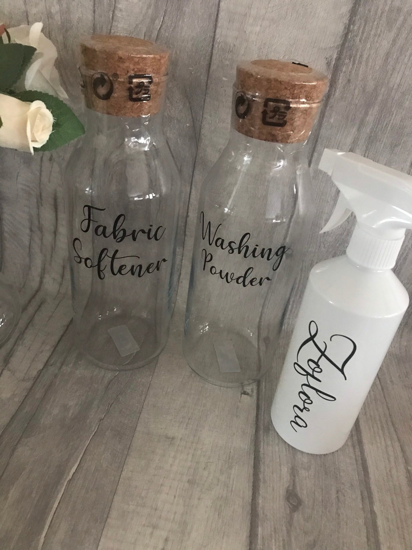 Glass Storage Bottle| Cork Top Bottle |Laundry Jars| Mrs Hinch Bottles| Fabric| Softener