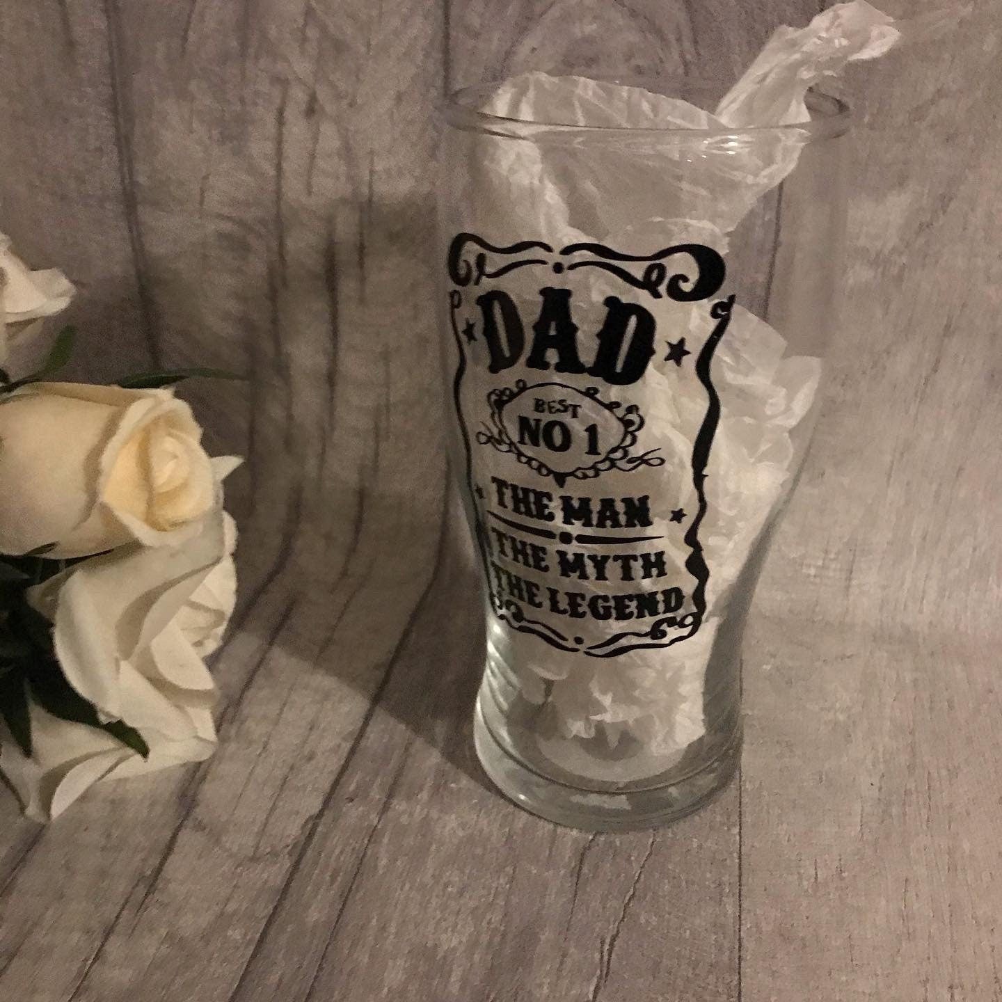 Personalised pint glass, personalised tumbler, Father’s Day gift, pint glass for dad, Daddy gift