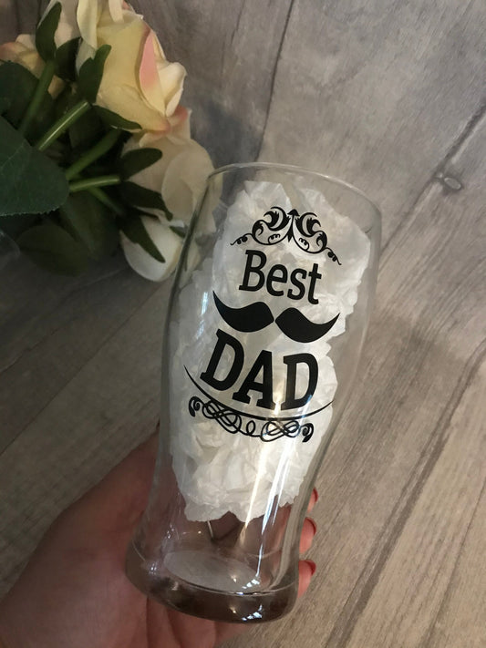 Personalised pint glass, personalised tumbler, Father’s Day gift, pint glass for dad, Daddy gift