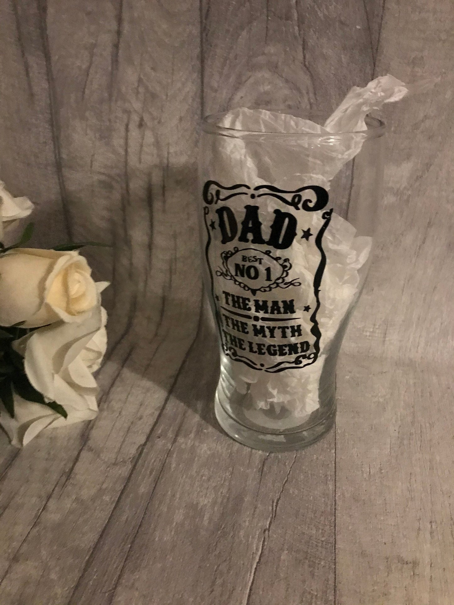 Personalised pint glass, personalised tumbler, Father’s Day gift, pint glass for dad, Daddy gift