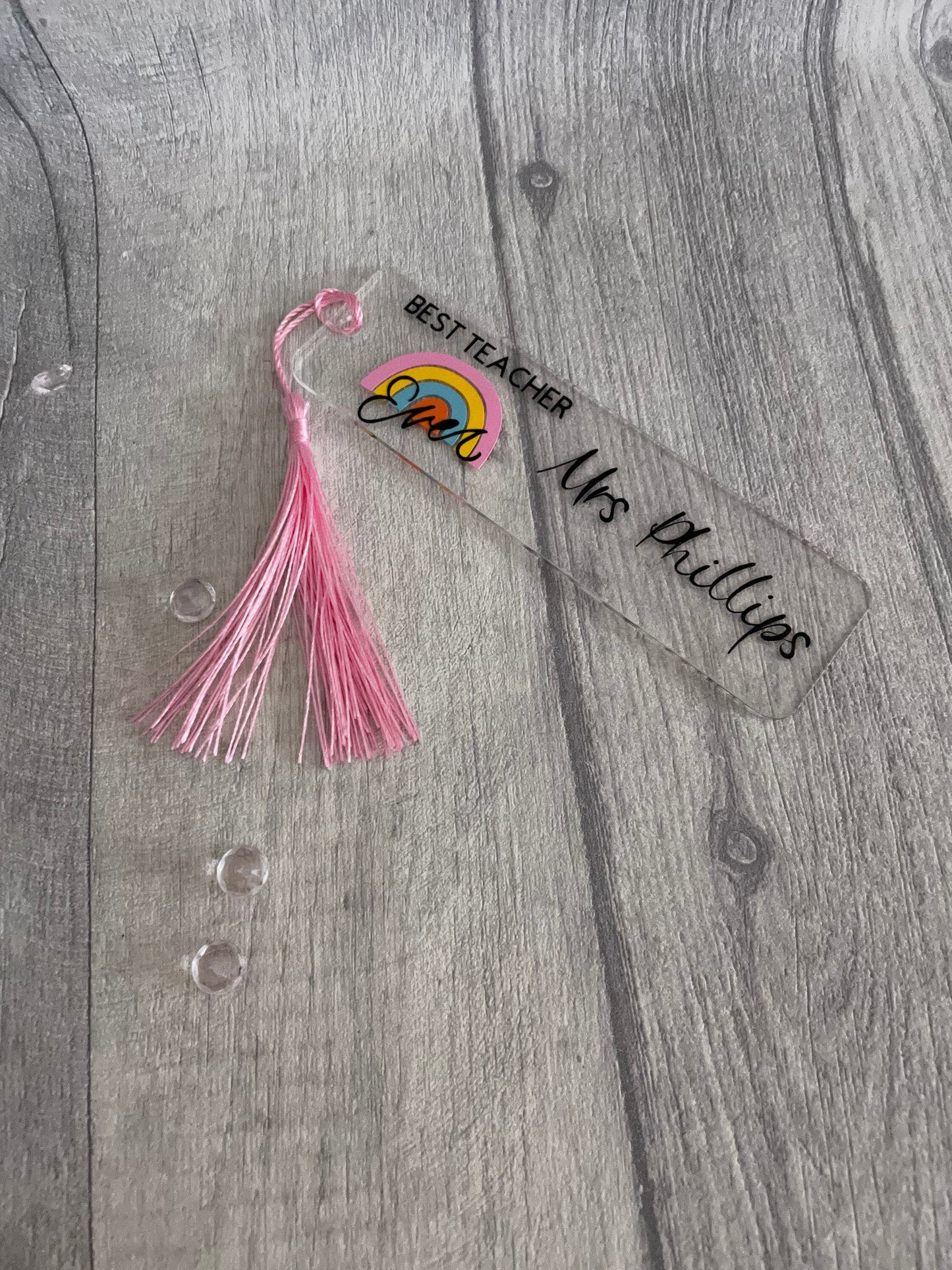 End of term gift, personalises teacher bookmark, acrylic bookmark, teacher gift
