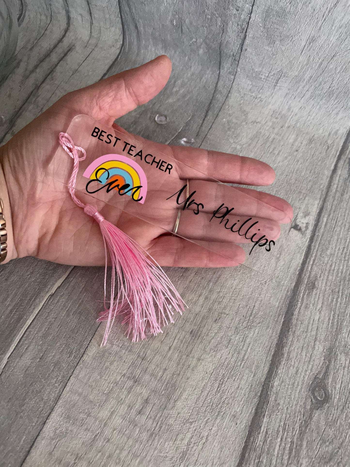 End of term gift, personalises teacher bookmark, acrylic bookmark, teacher gift