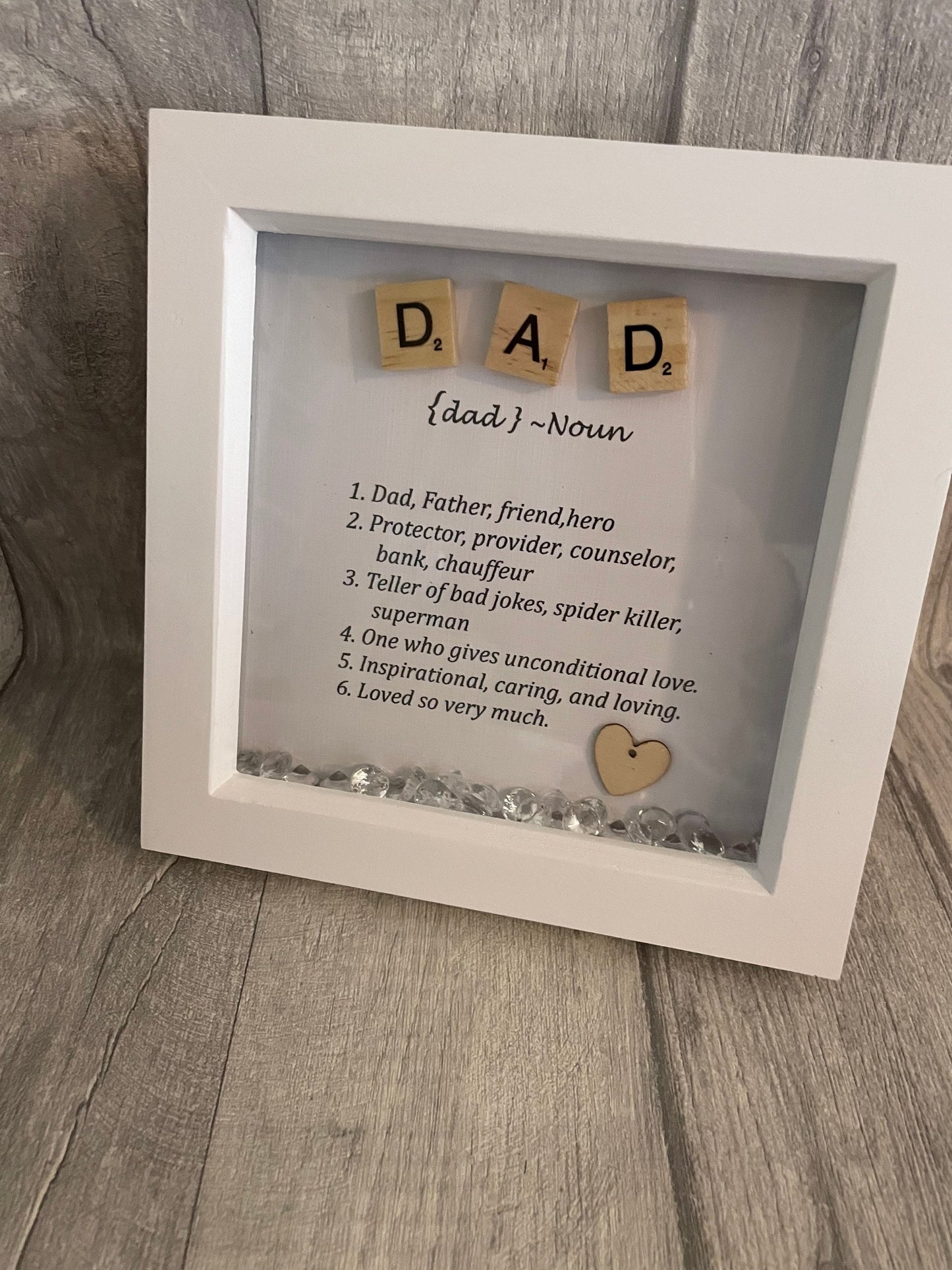 Father’s Day gift, Daddy scrabble frame, Daddy noun frame, Daddy meaning, Dad noun