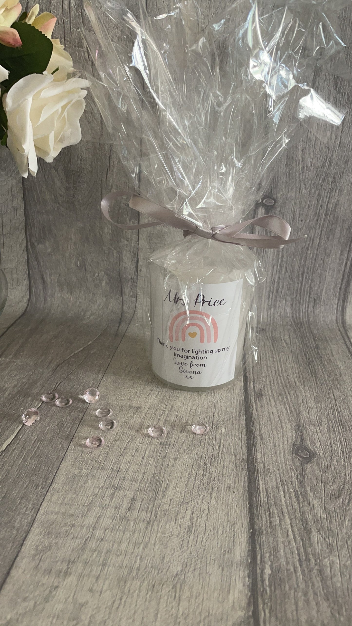 Personalised teacher candle, candler for teacher , teacher thank you gift