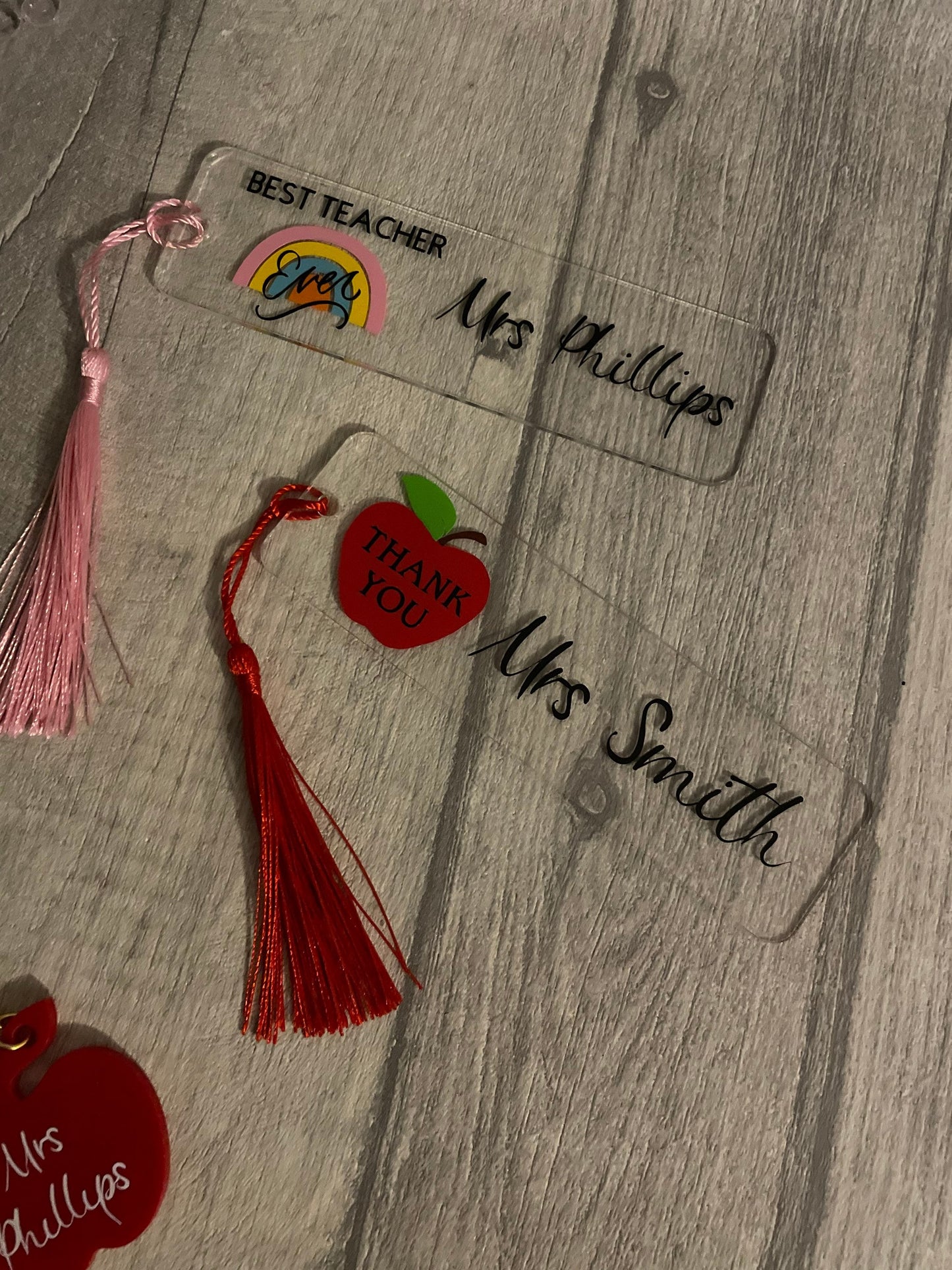 End of term gift, personalises teacher bookmark, acrylic bookmark, teacher gift