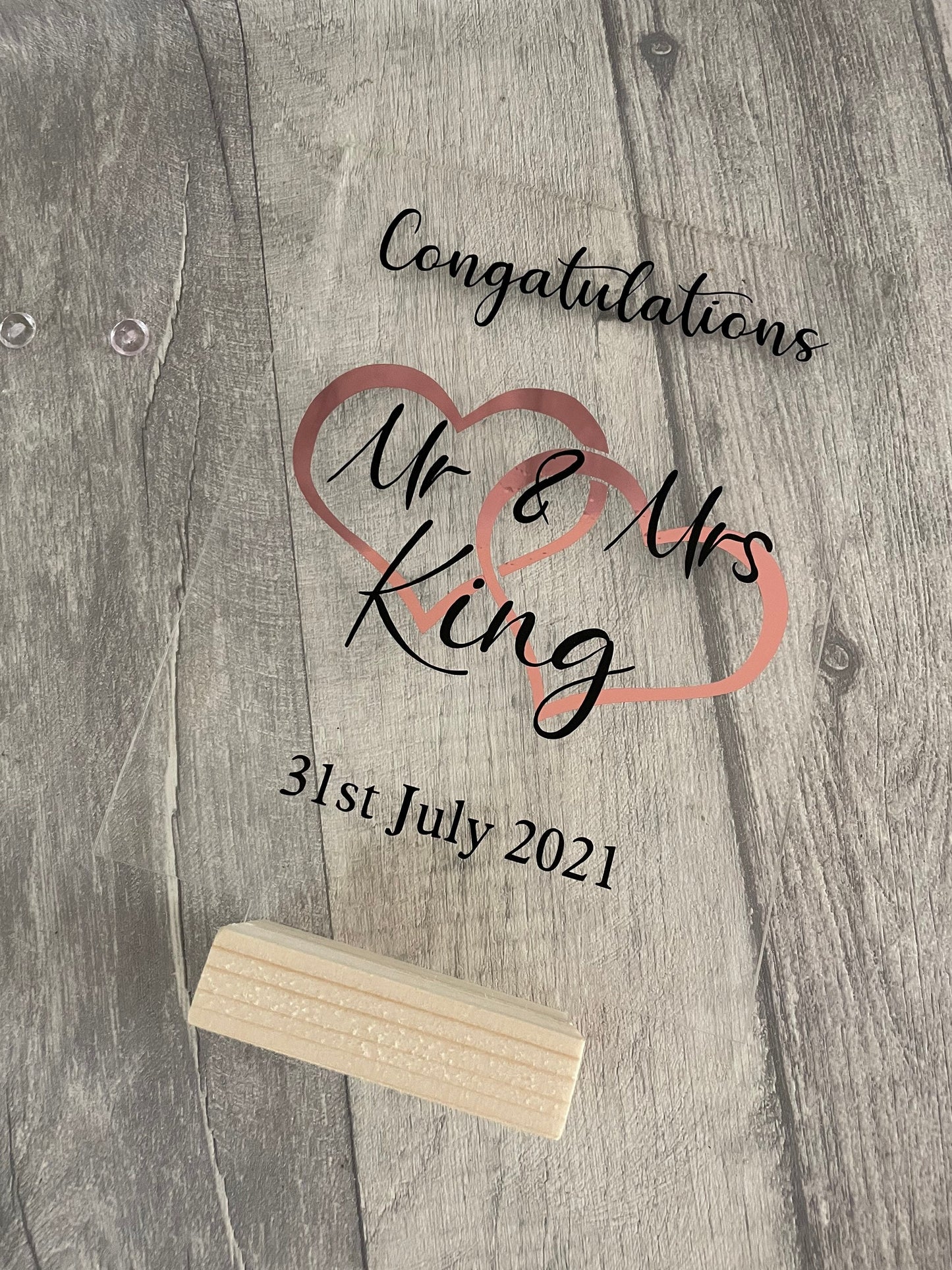 Personalised wedding day gift, wedding day acrylic plaque