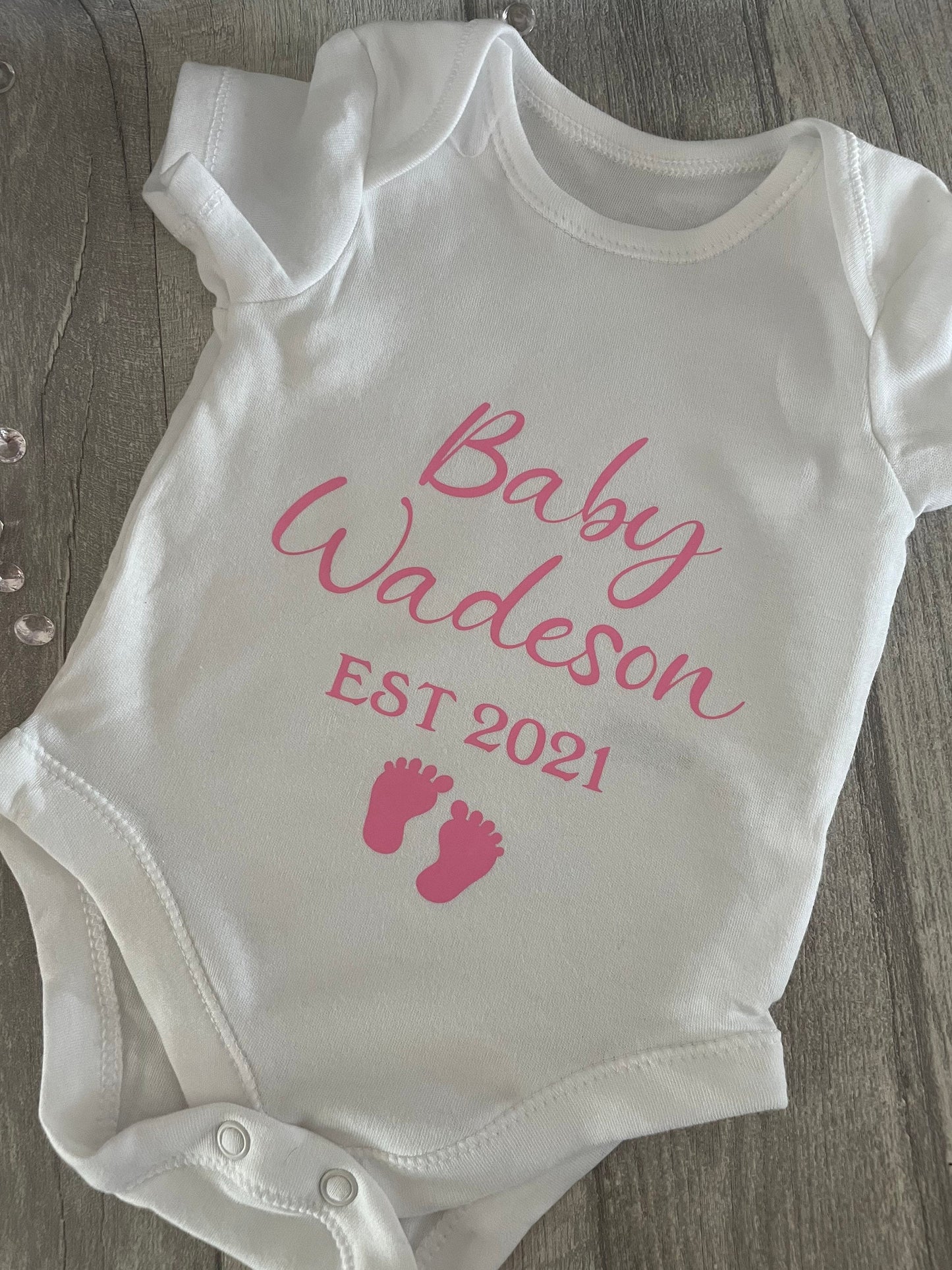 Personalised new baby vest, baby est vest, new baby gift