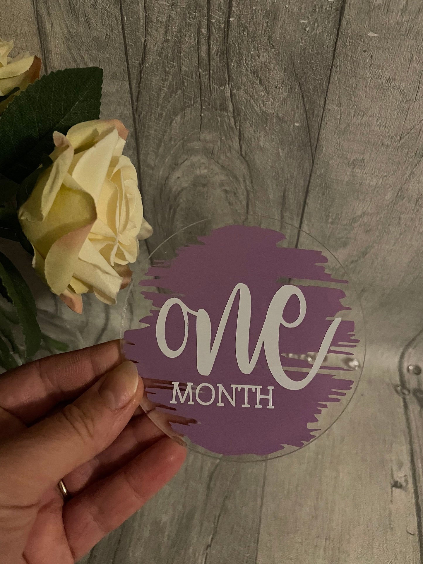 Personalised baby milestone discs, new baby gift, baby shower gift