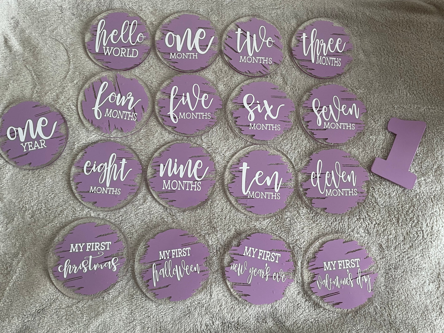 Personalised baby milestone discs, new baby gift, baby shower gift