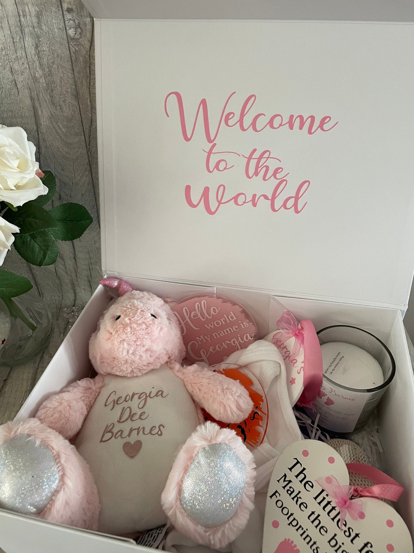 Personalised gift boxes, new baby gift boxes, new baby gift