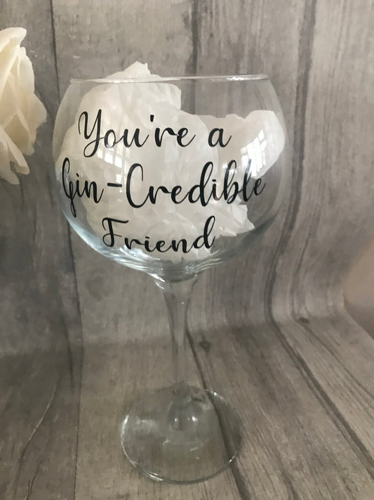 Personalised Gin Glass, birthday gift for a friend, 40th birthday gift, 30th birthday gift, Christmas gift, secret Santa