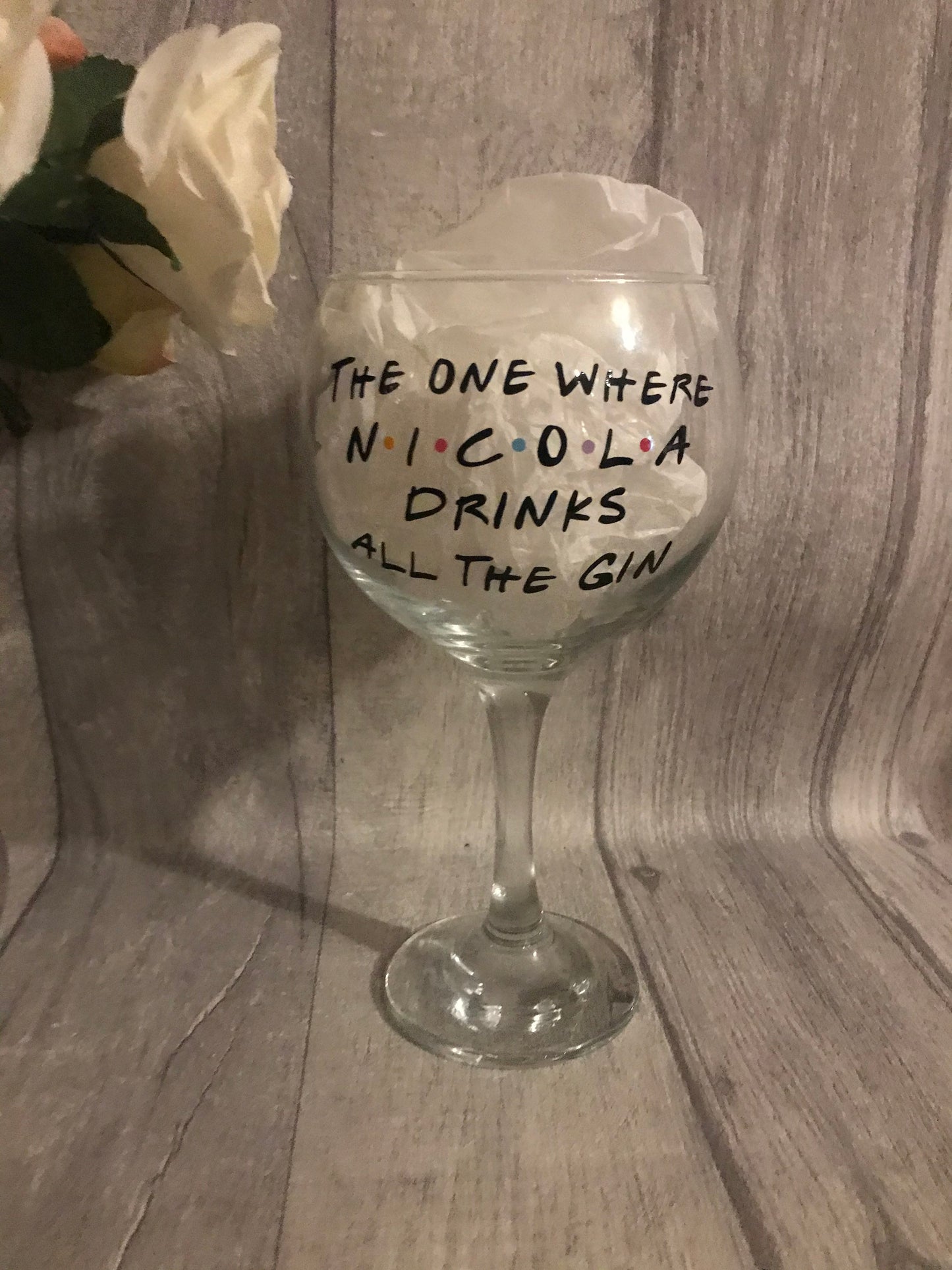Personalised Gin Glass, birthday gift for a friend, 40th birthday gift, 30th birthday gift, Christmas gift, secret Santa