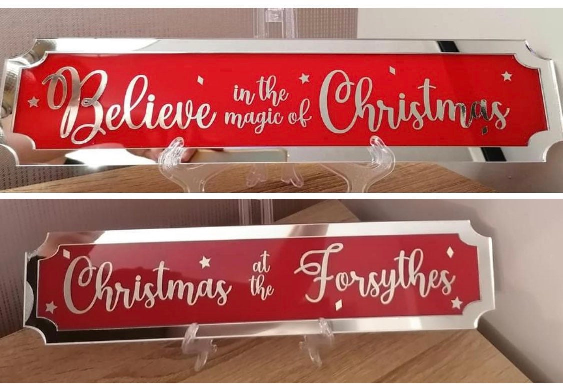 Personalised family sign, family plaque, Christmas street sign