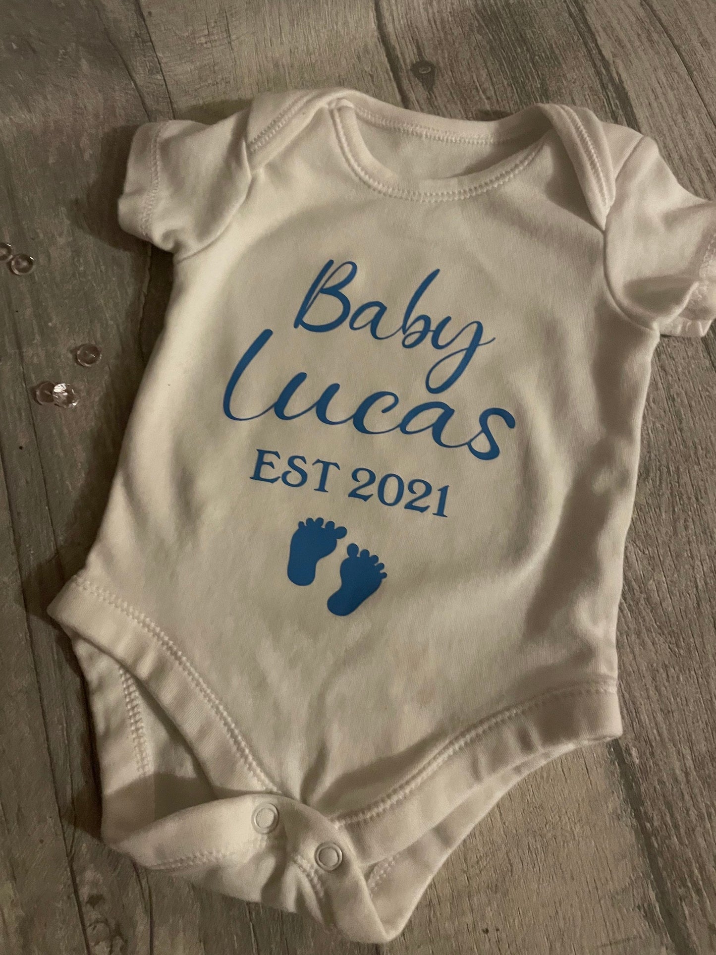 Personalised new baby vest, baby est vest, new baby gift