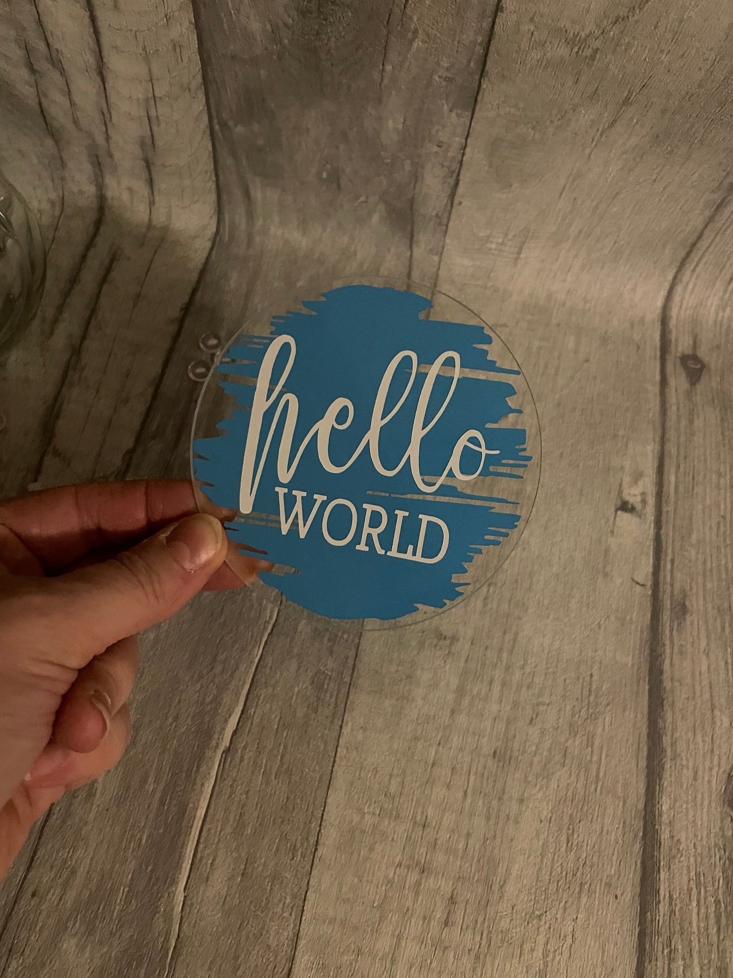 Personalised welcome to the world disc, welcome to the world sign, new baby announcement