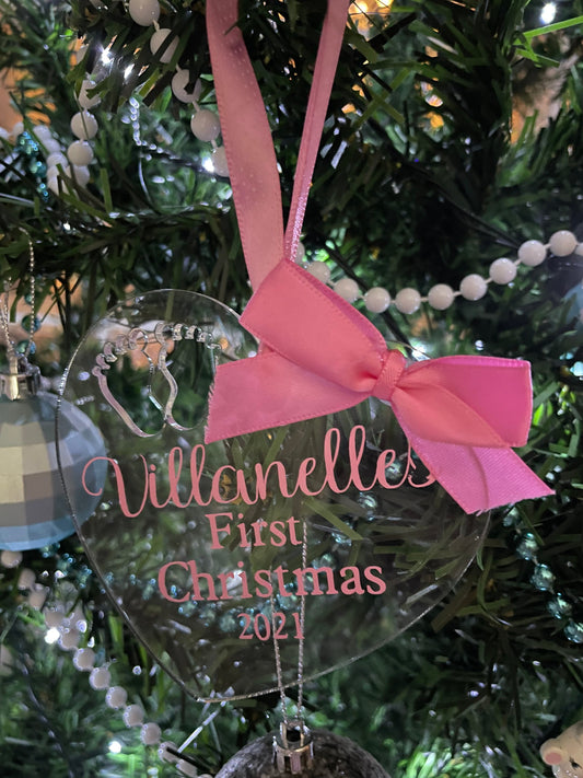 Personalised Baby’s first christmas bauble , christmas bauble, Christmas tree decoration