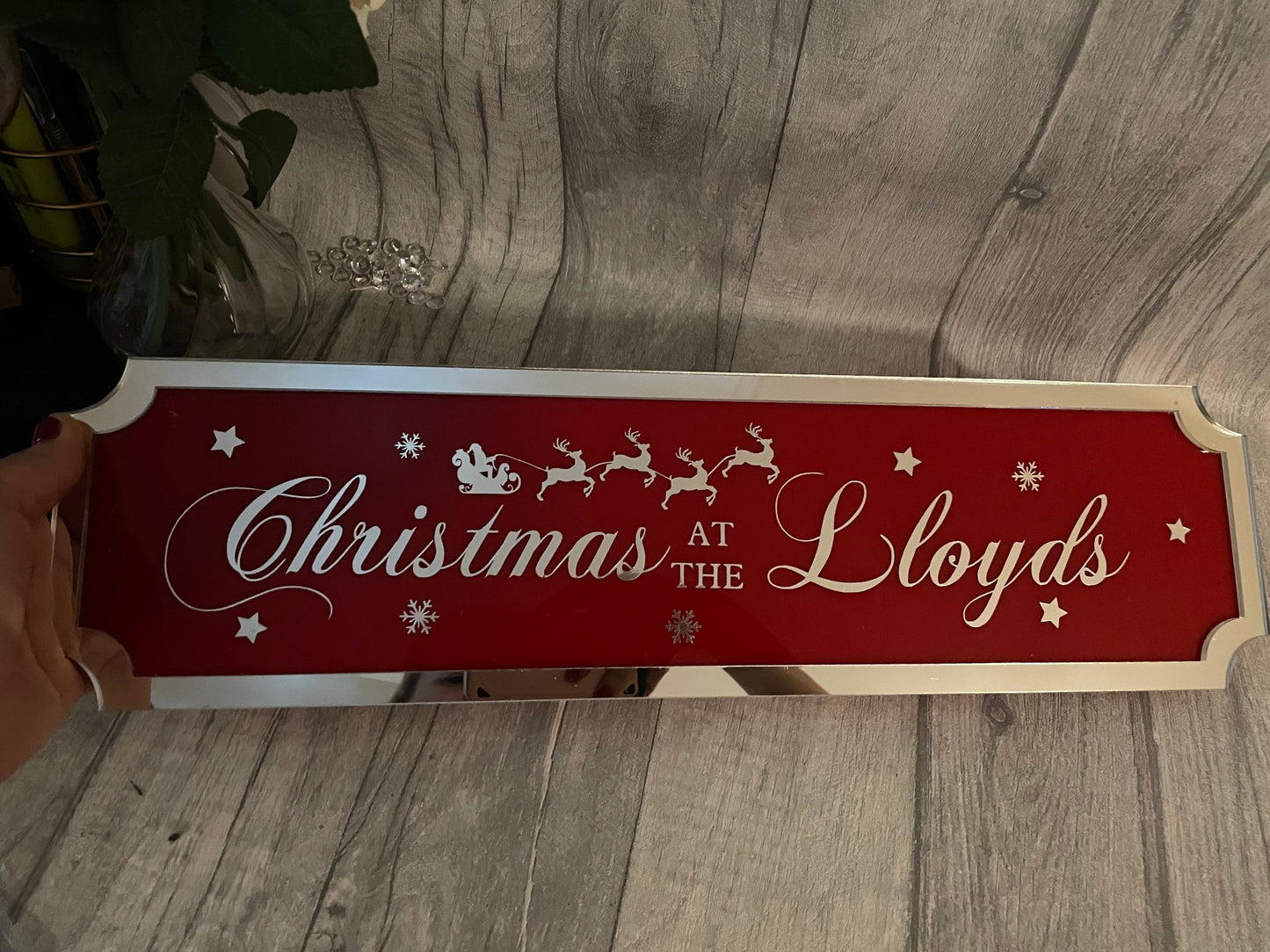 Personalised family sign, family plaque, Christmas street sign
