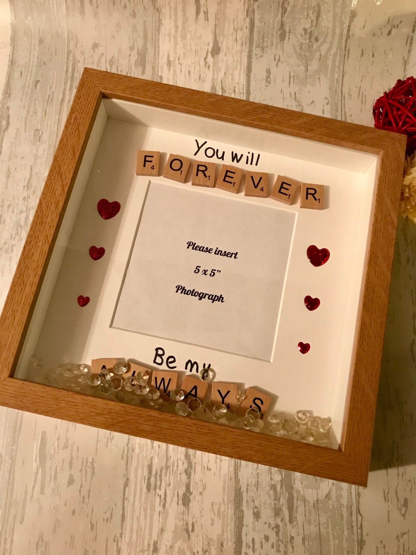 Valentine’s Day scrabble frame,Birthday gift for partner,valentines gift , Present for Girlfriend,gift for him, gift for her,l love you