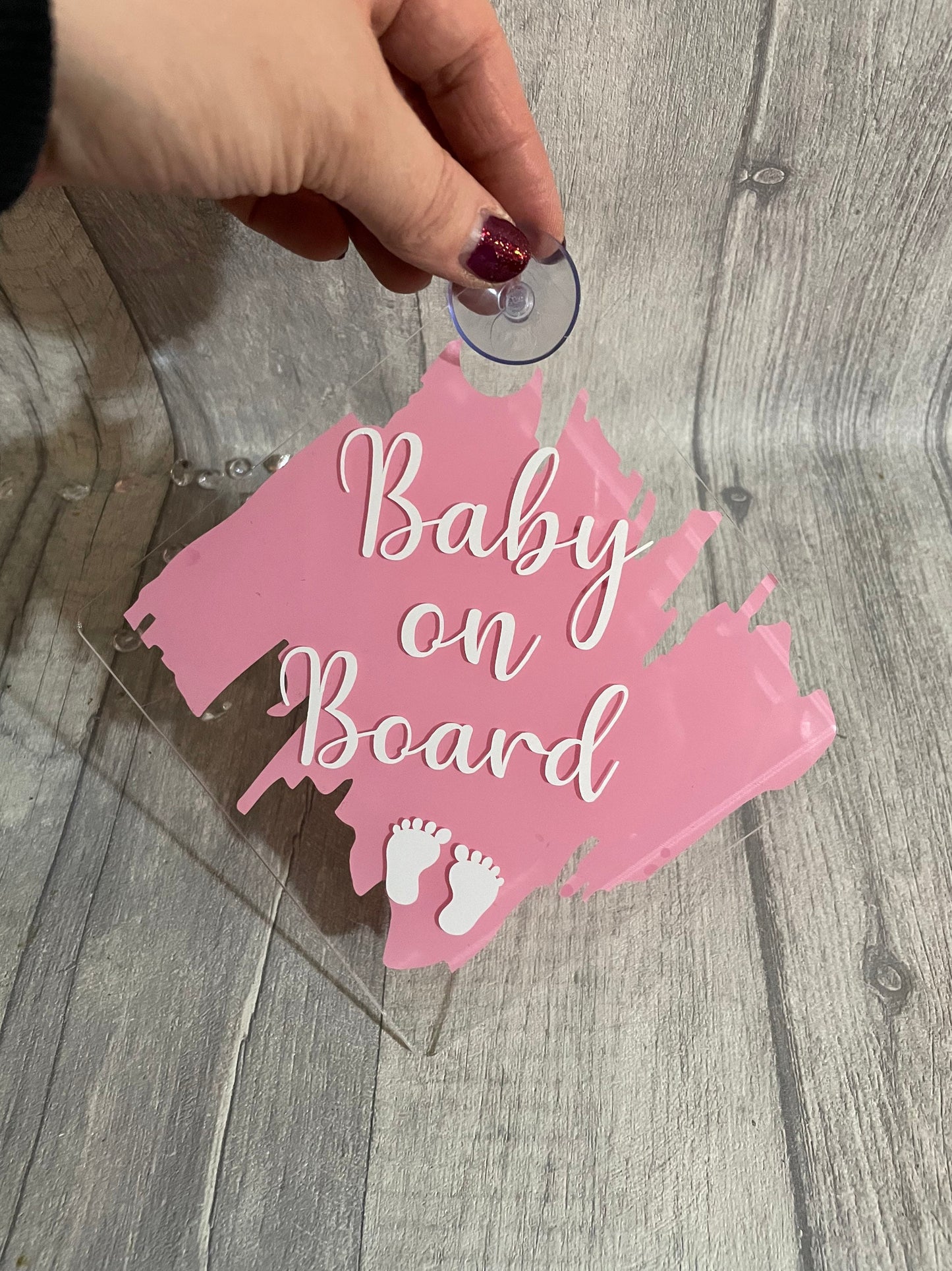 Baby on board sign, suction sign , little people on board, baby shower gift, new baby gift