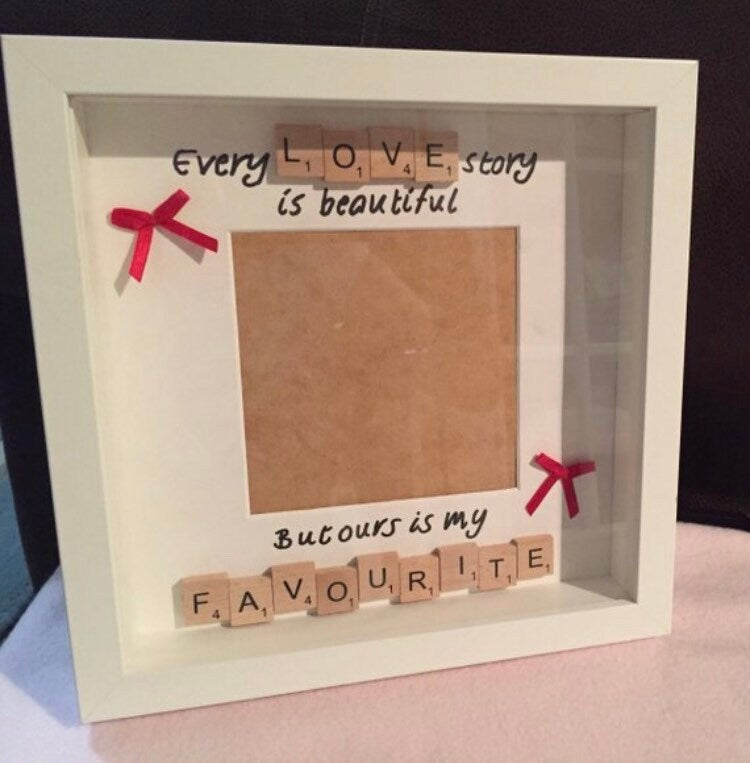 Valentine’s Day scrabble frame, Birthday gift for partner, personalised valentines gift, Present for Girlfriend,gift for him, gift for her,