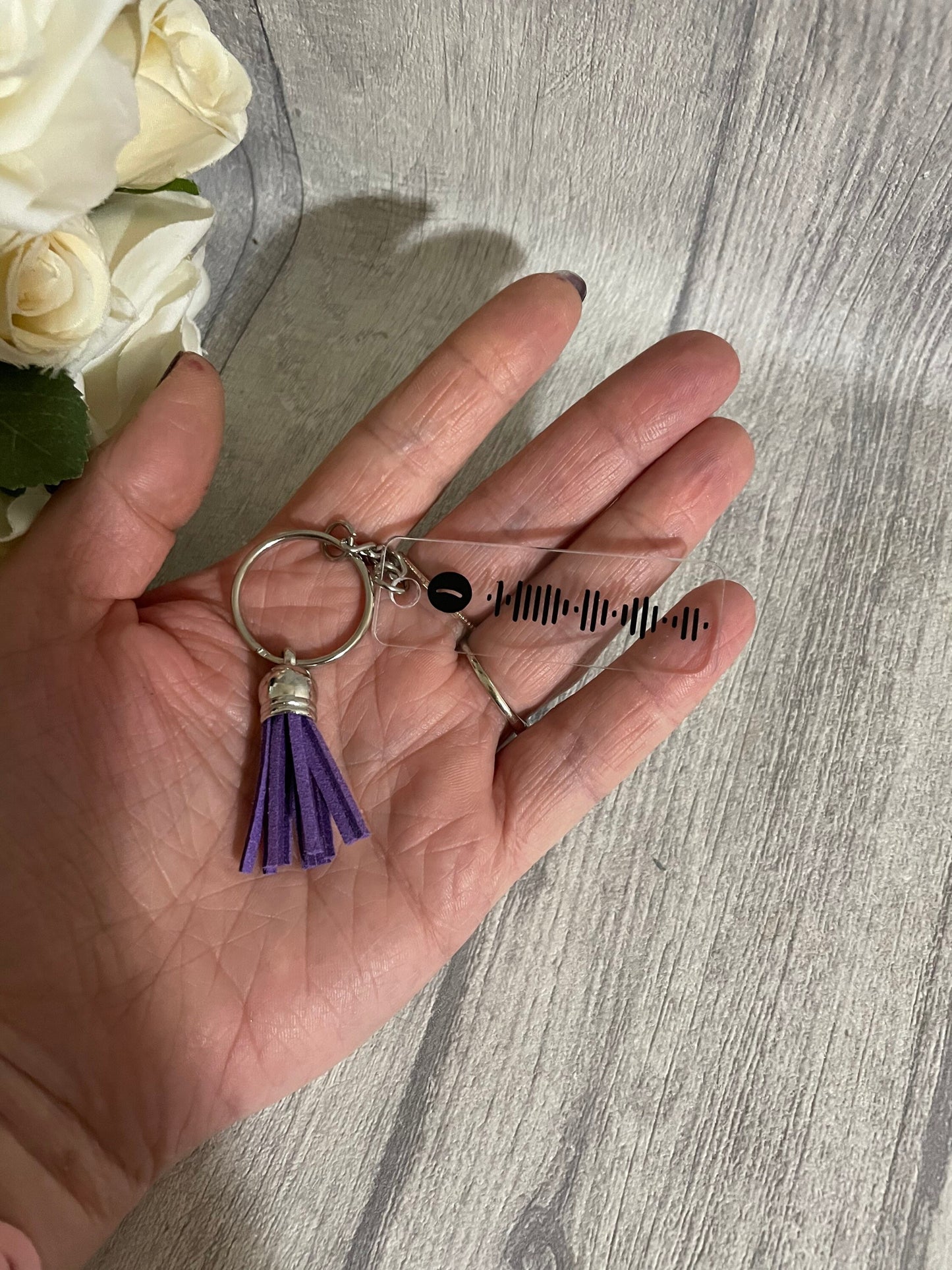 Personalised Song Code Keyring/Keychain - Perfect Gift For Friends or Family, music code, valentines gift