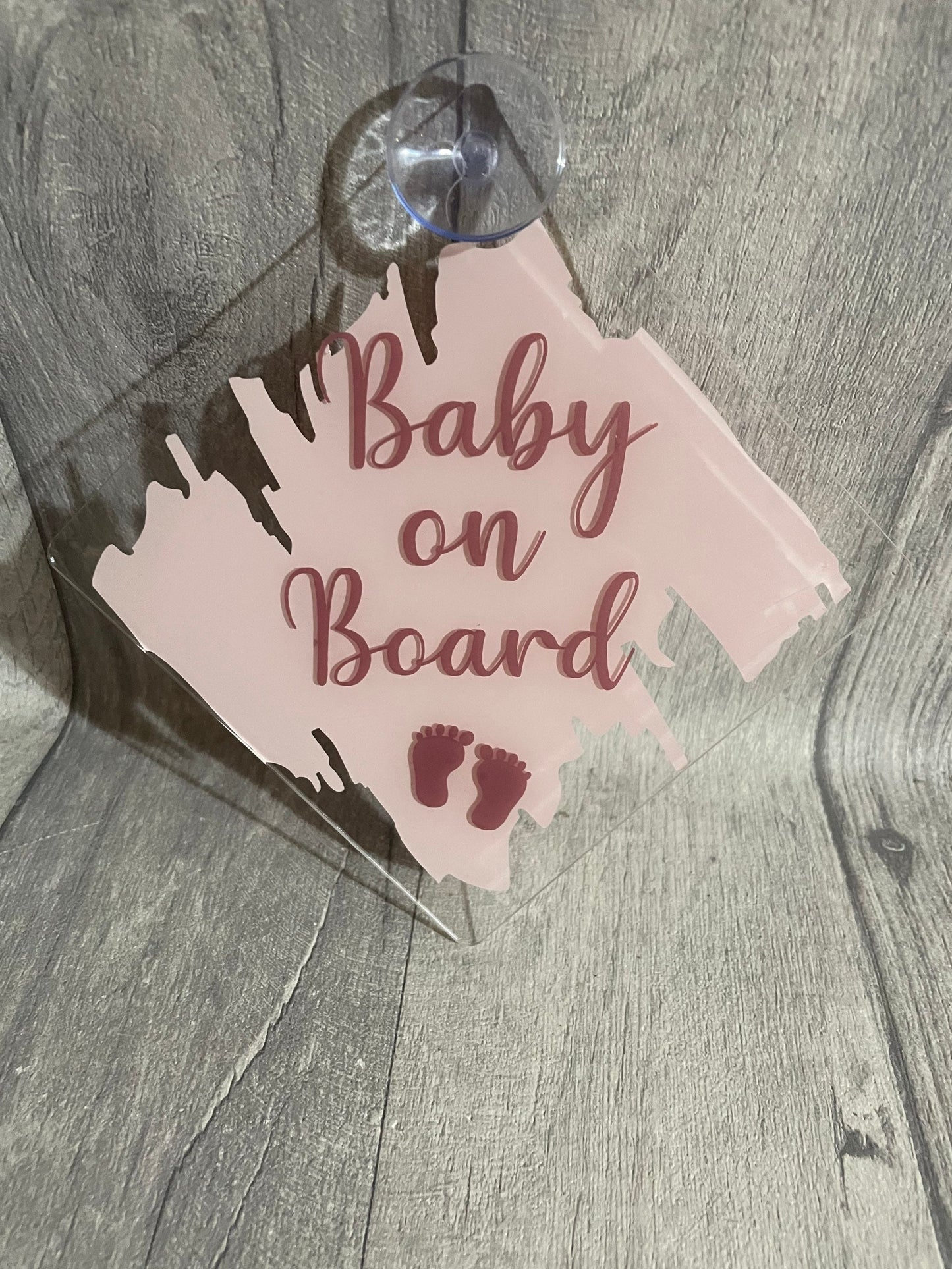 Baby on board sign, suction sign , little people on board, baby shower gift, new baby gift