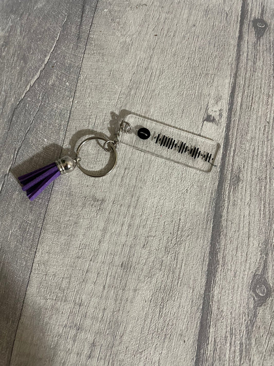 Personalised Song Code Keyring/Keychain - Perfect Gift For Friends or Family, music code, valentines gift