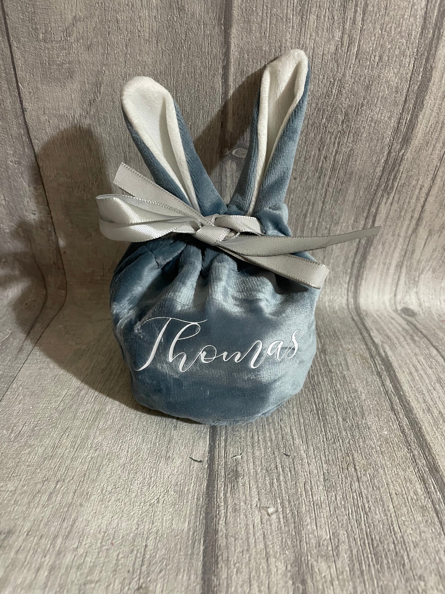 Personalised Easter bunny bags, velvet pouch, velvet bags