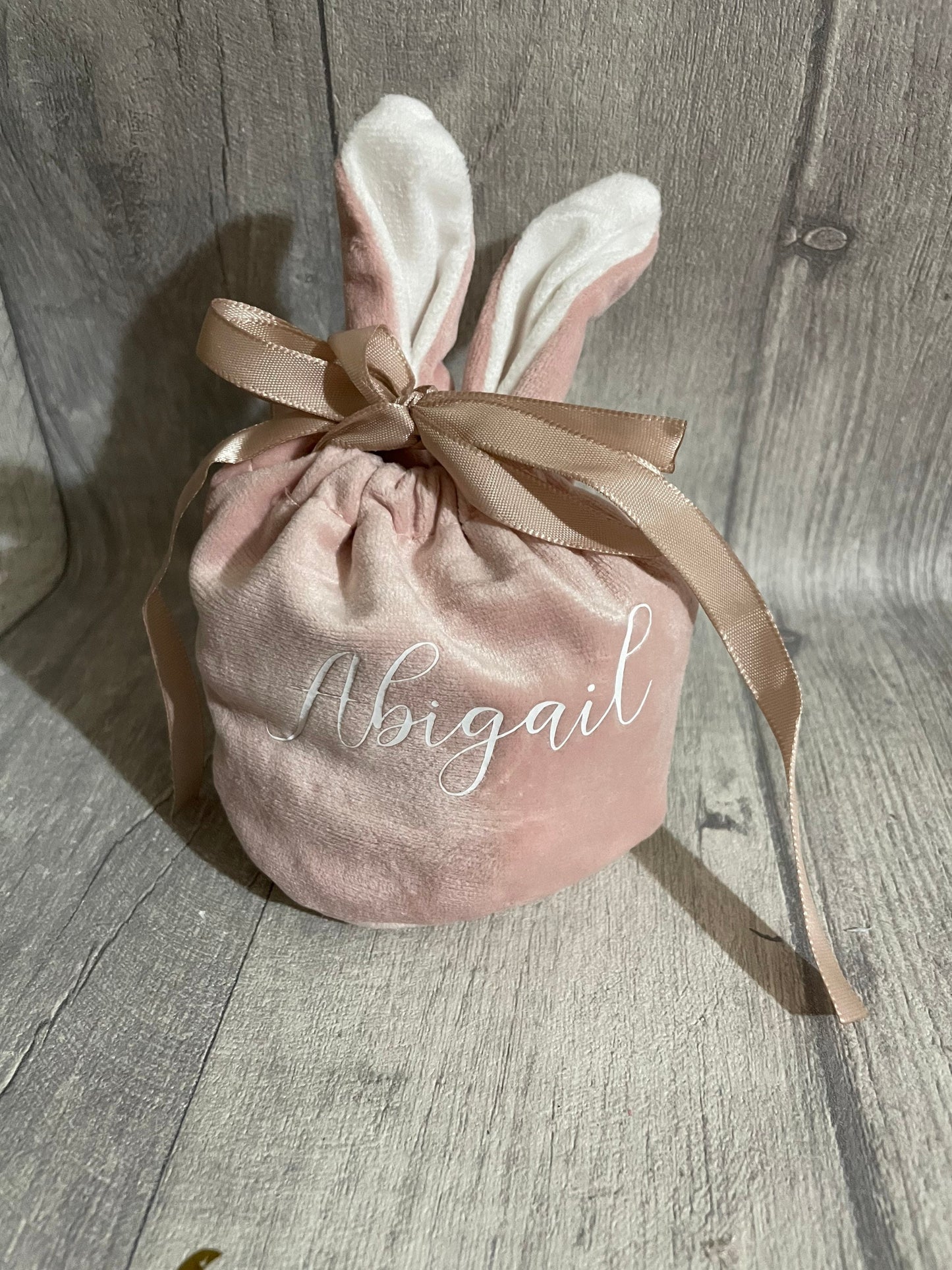 Personalised Easter bunny bags, velvet pouch, velvet bags