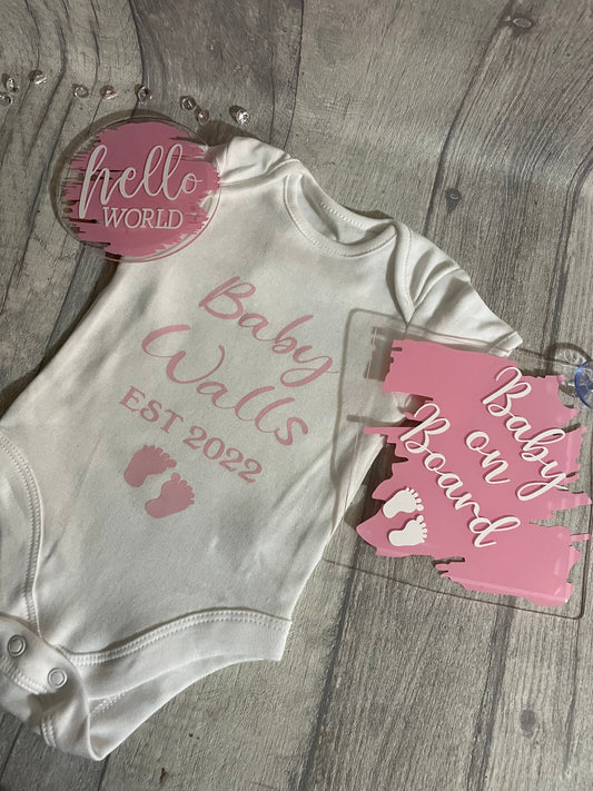 Personalised new baby vest, baby est vest, new baby gift