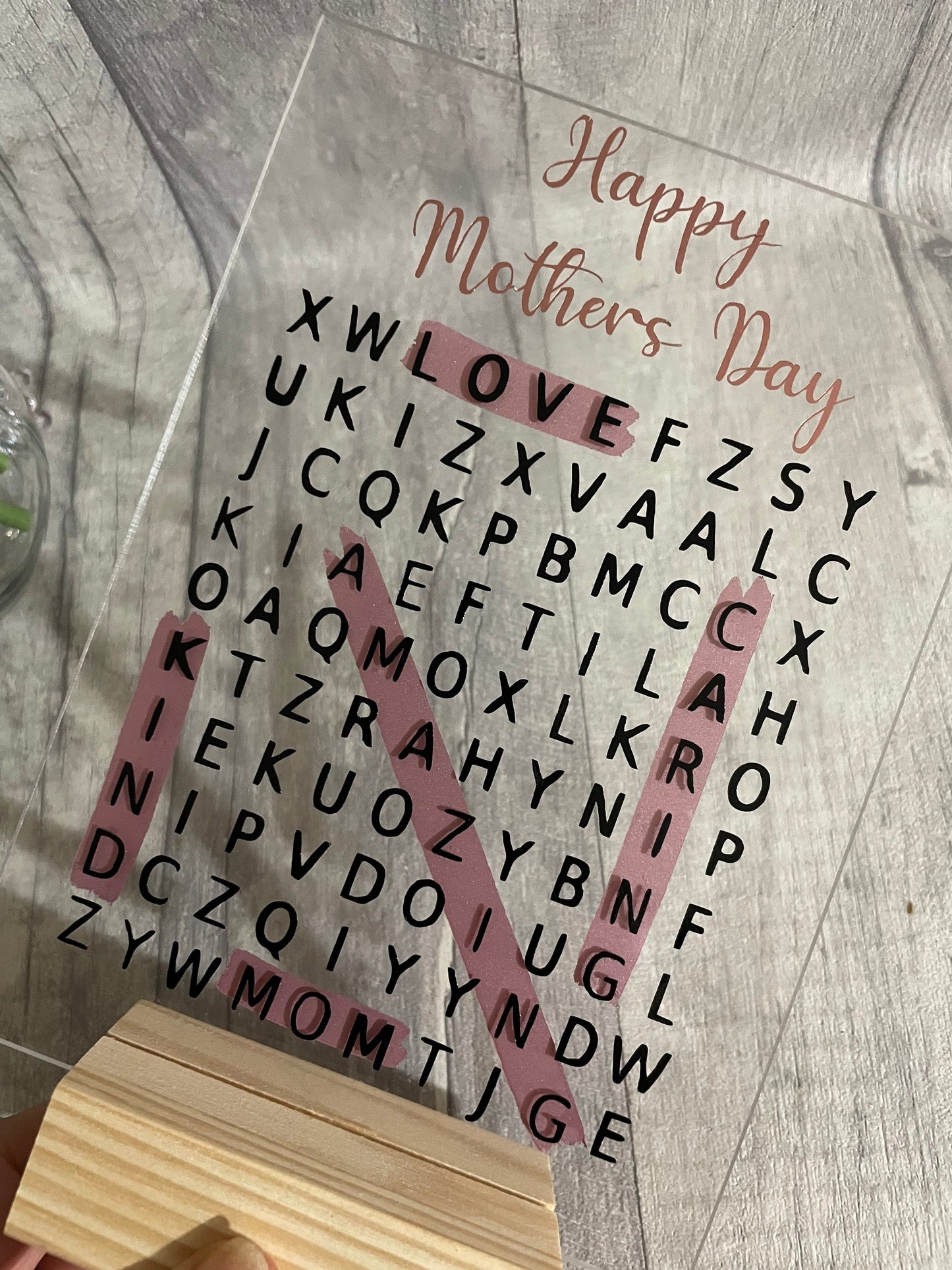Personalised mother gift, word search plaques,Mothers Day Plaque, Acrylic plaque, gift for her,gift for him,gift for mom, gift for nan