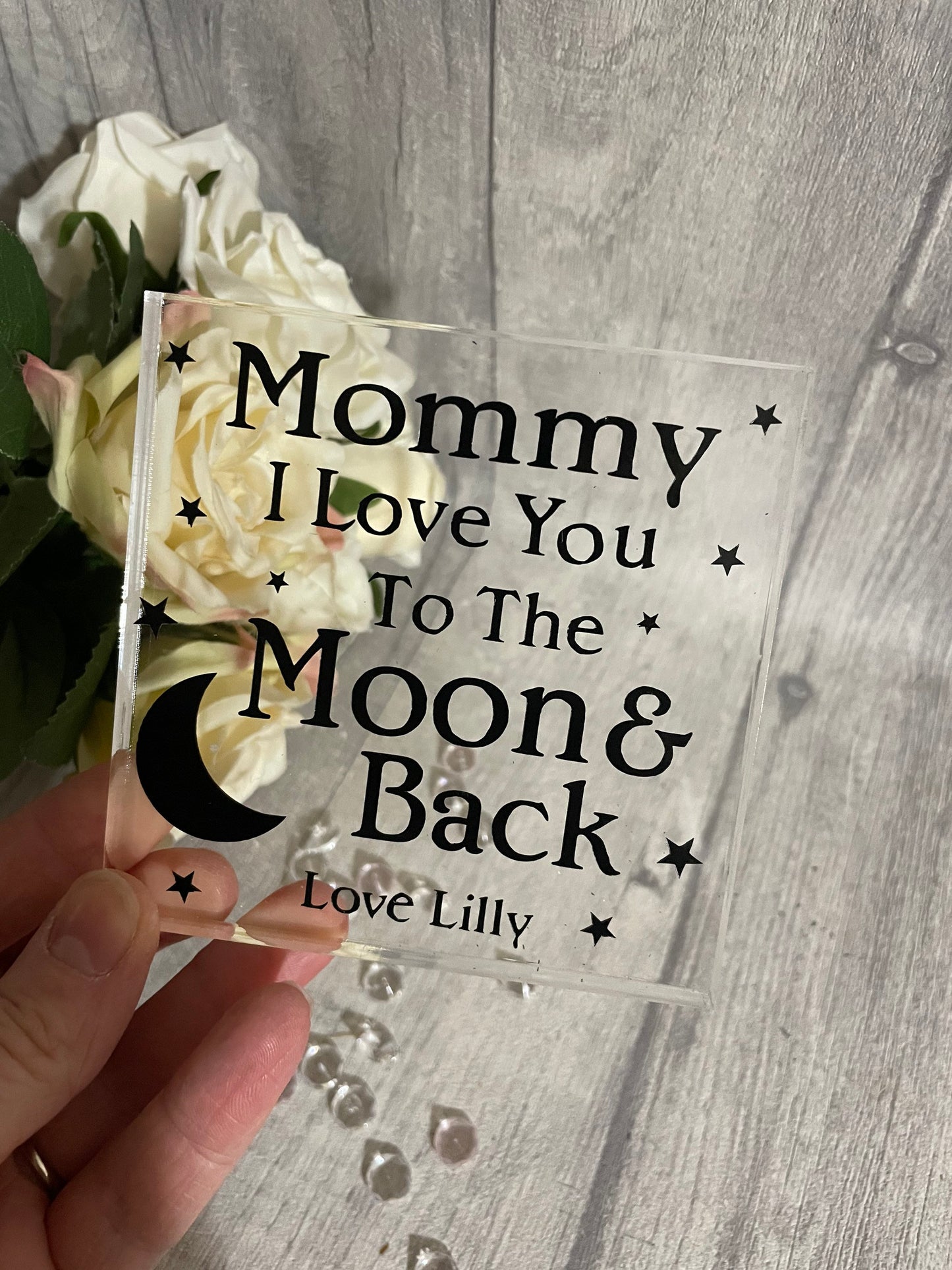 Personalised Mommy gift, glass block gift for her,gift for him,gift for mom, gift for nan, birthday gift